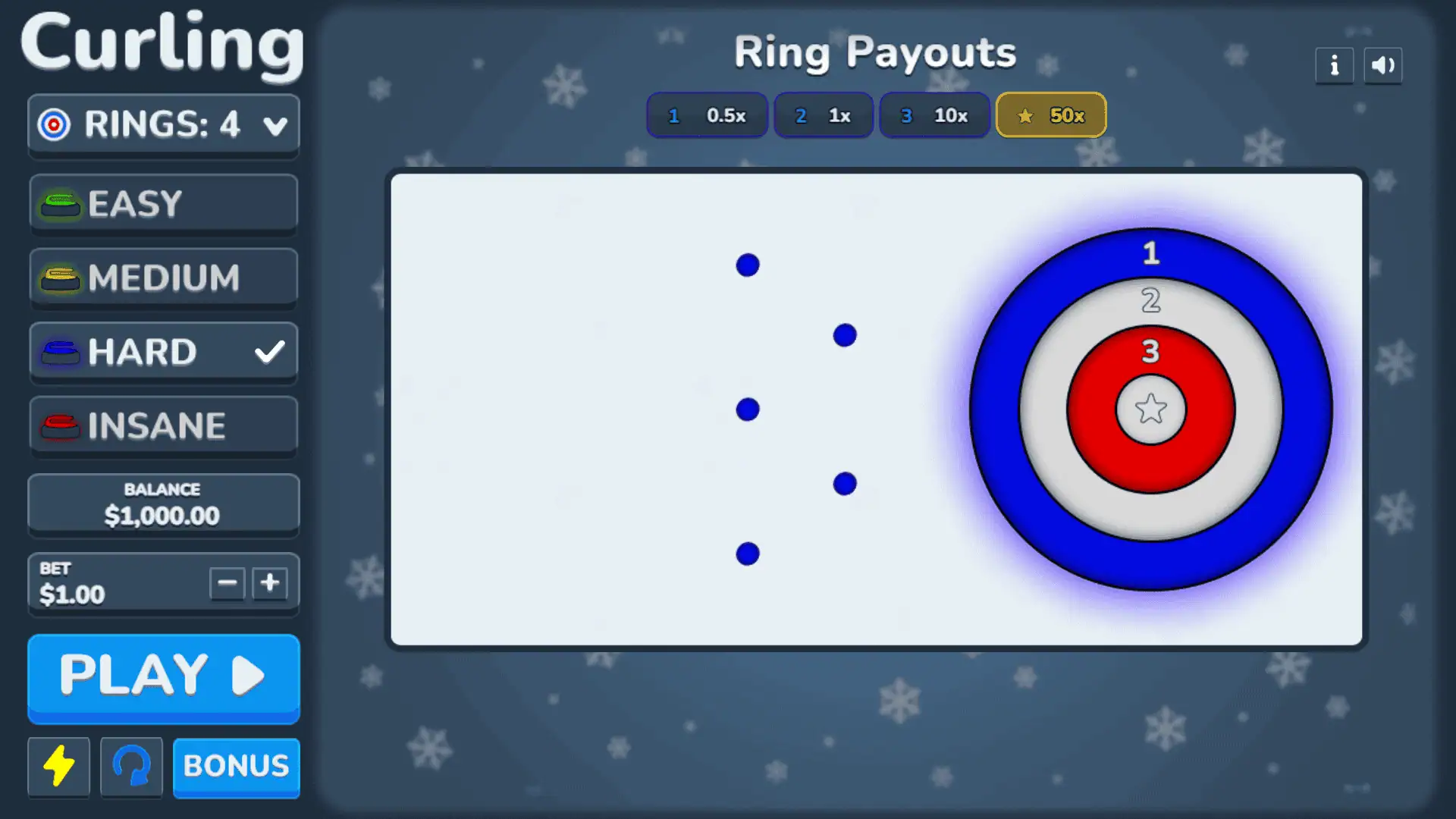 Curling slot gameplay reels