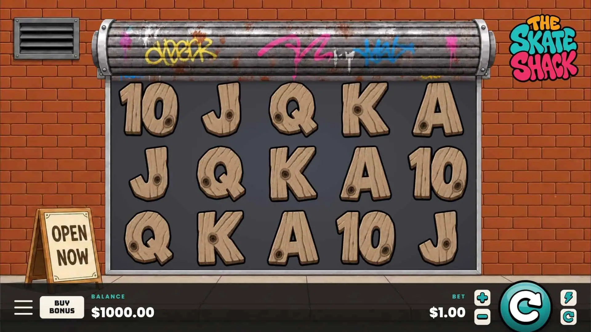 The Skate Shack slot gameplay reels