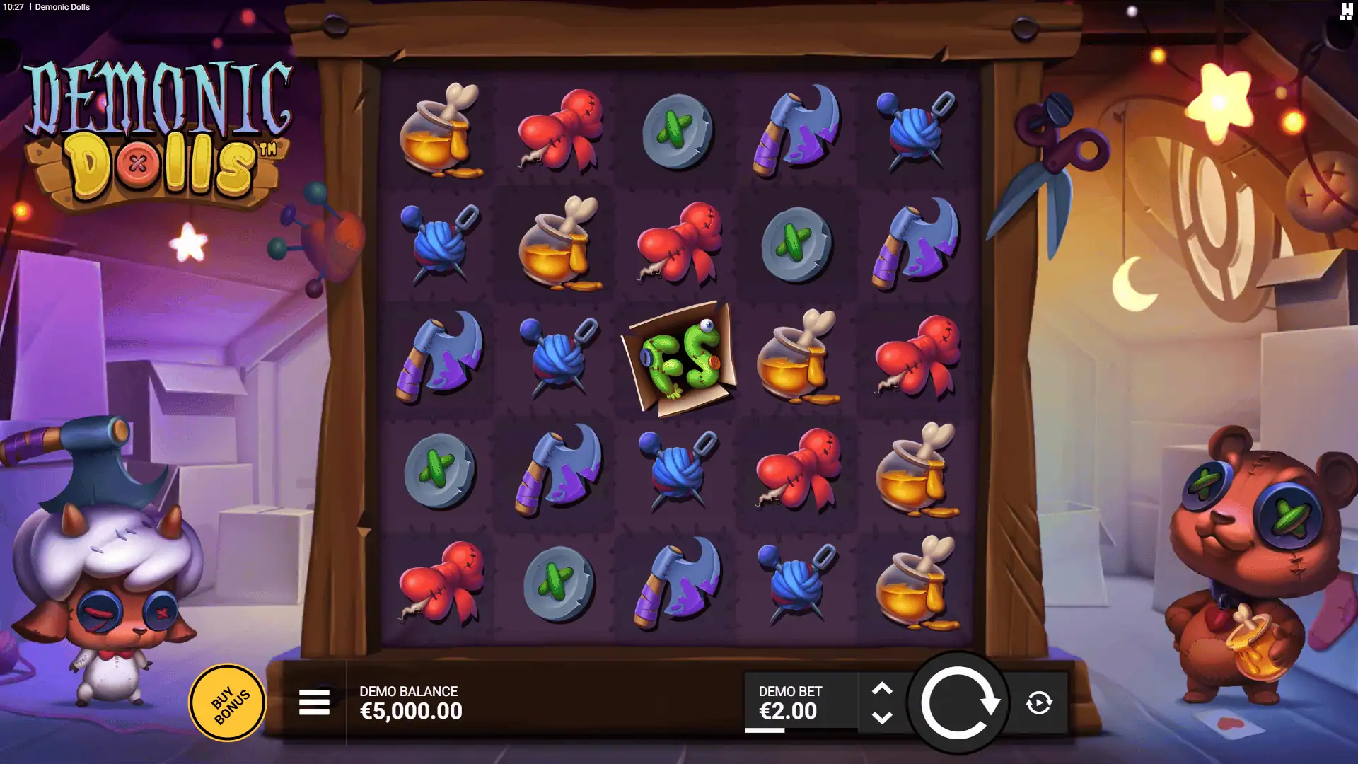 Demonic Dolls slot gameplay reels