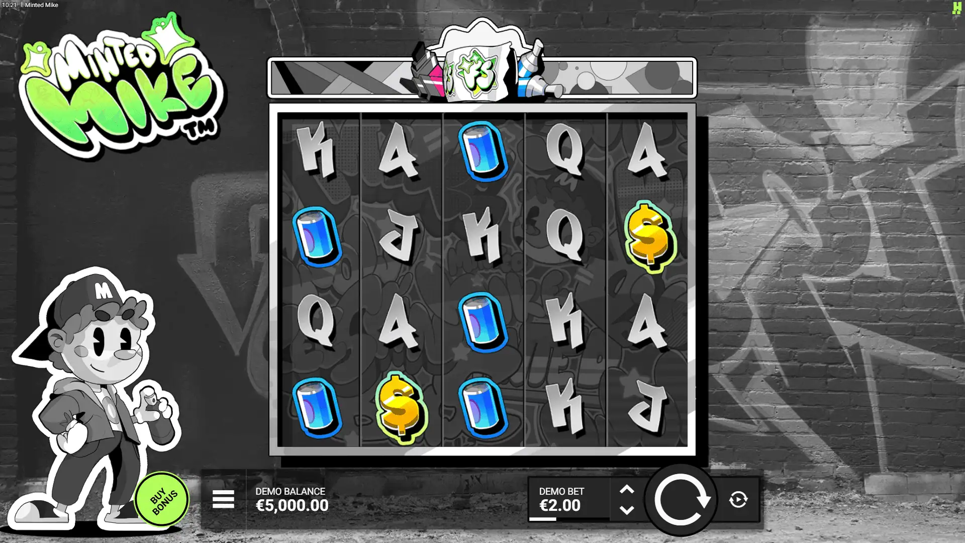 Minted Mike slot gameplay reels