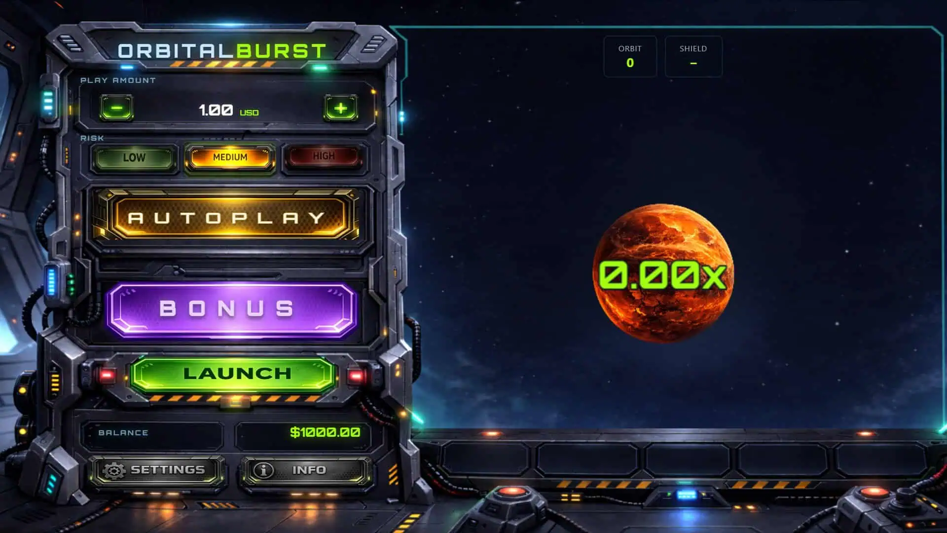 Orbital Burst slot gameplay reels