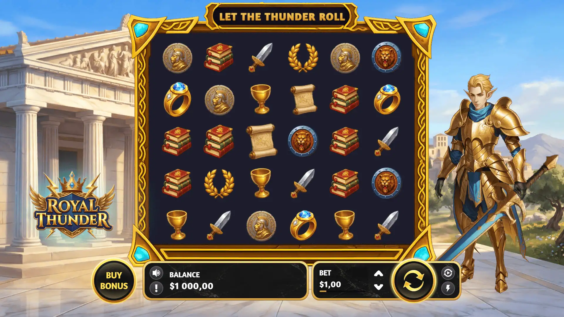 Royal Thunder slot gameplay reels