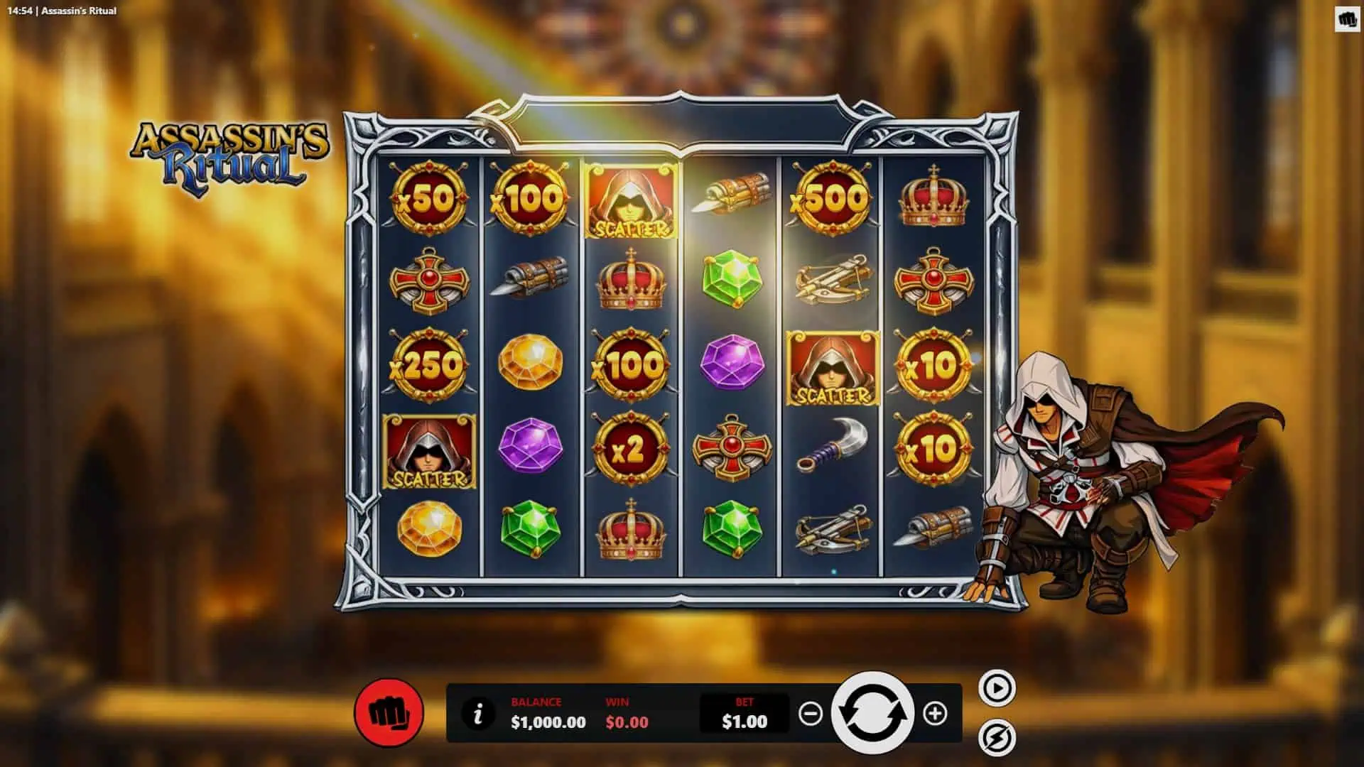 Assassins Ritual slot gameplay reels