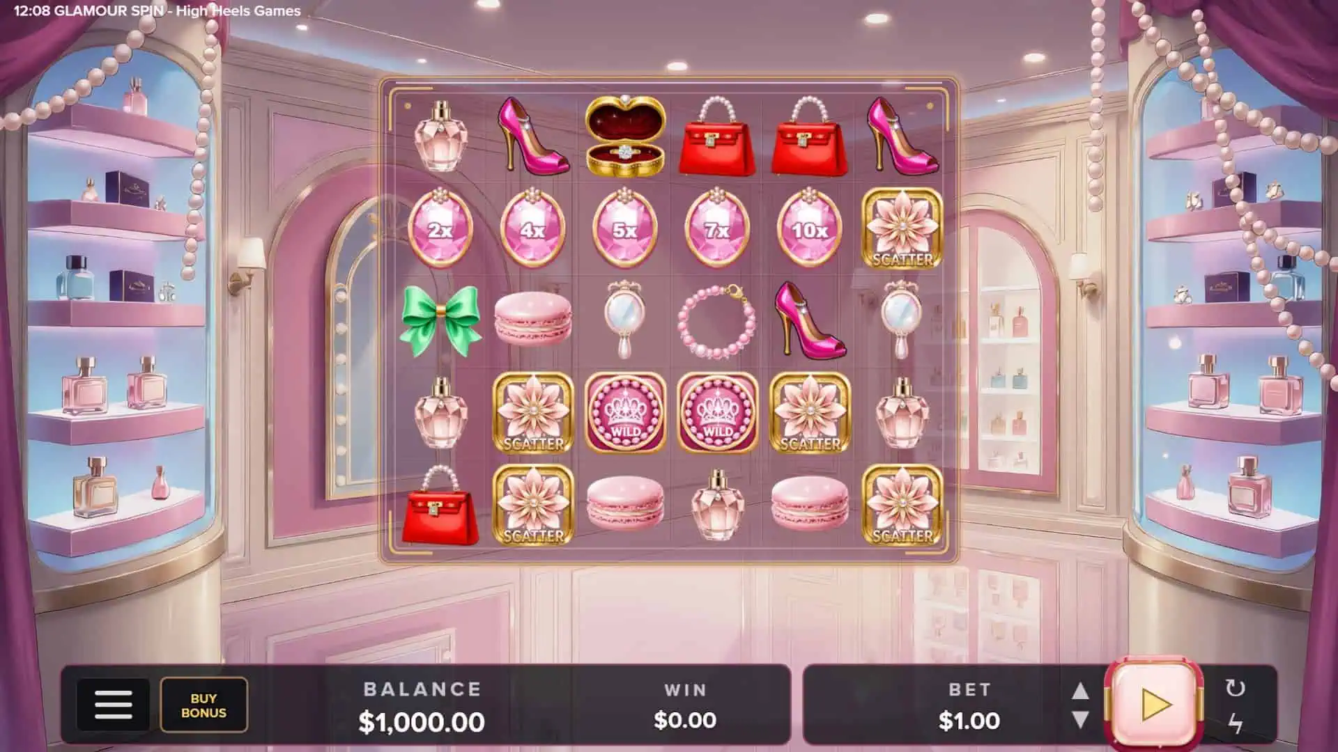 Glamour Spin slot gameplay reels