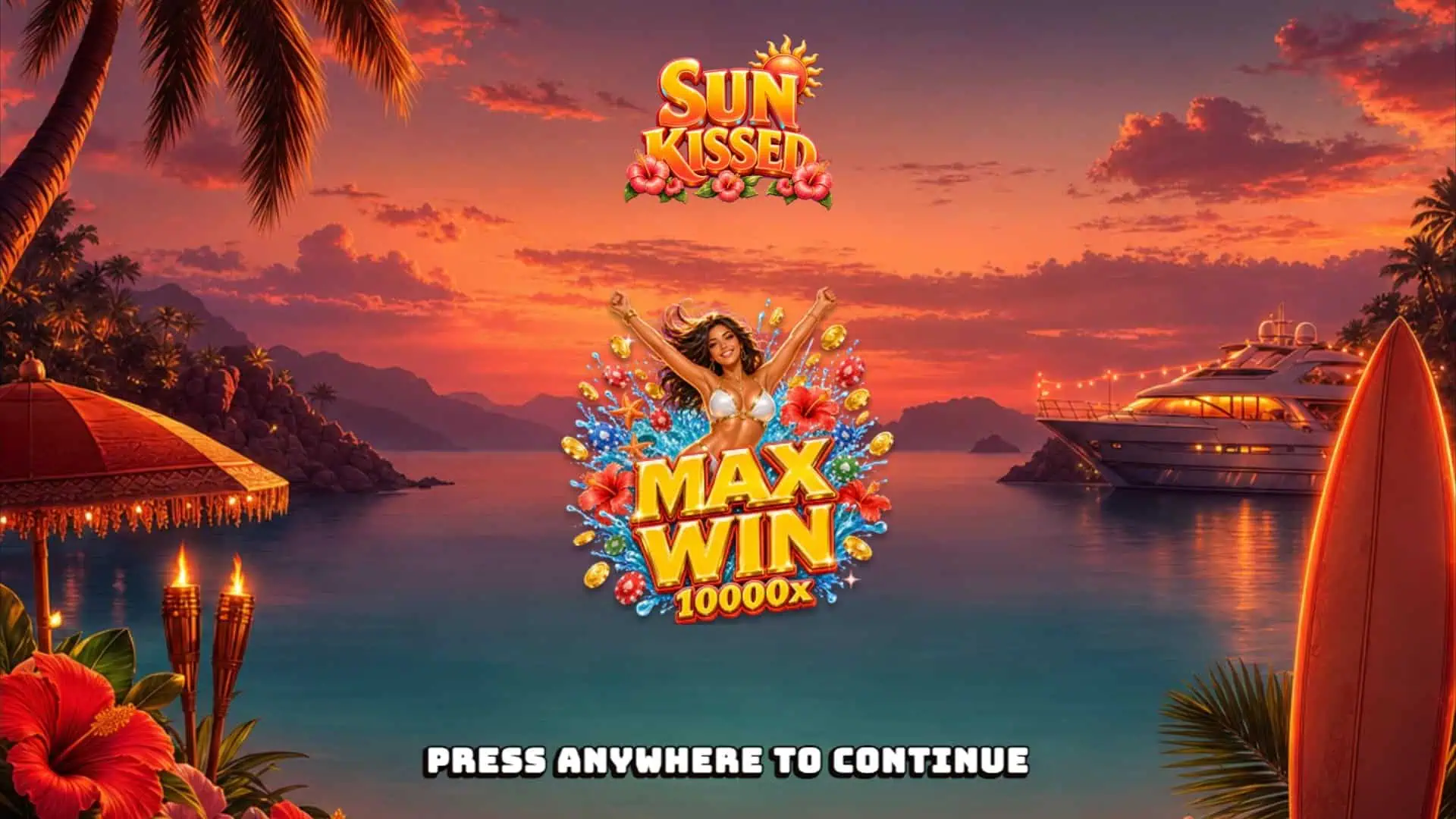 Sun Kissed slot intro screen