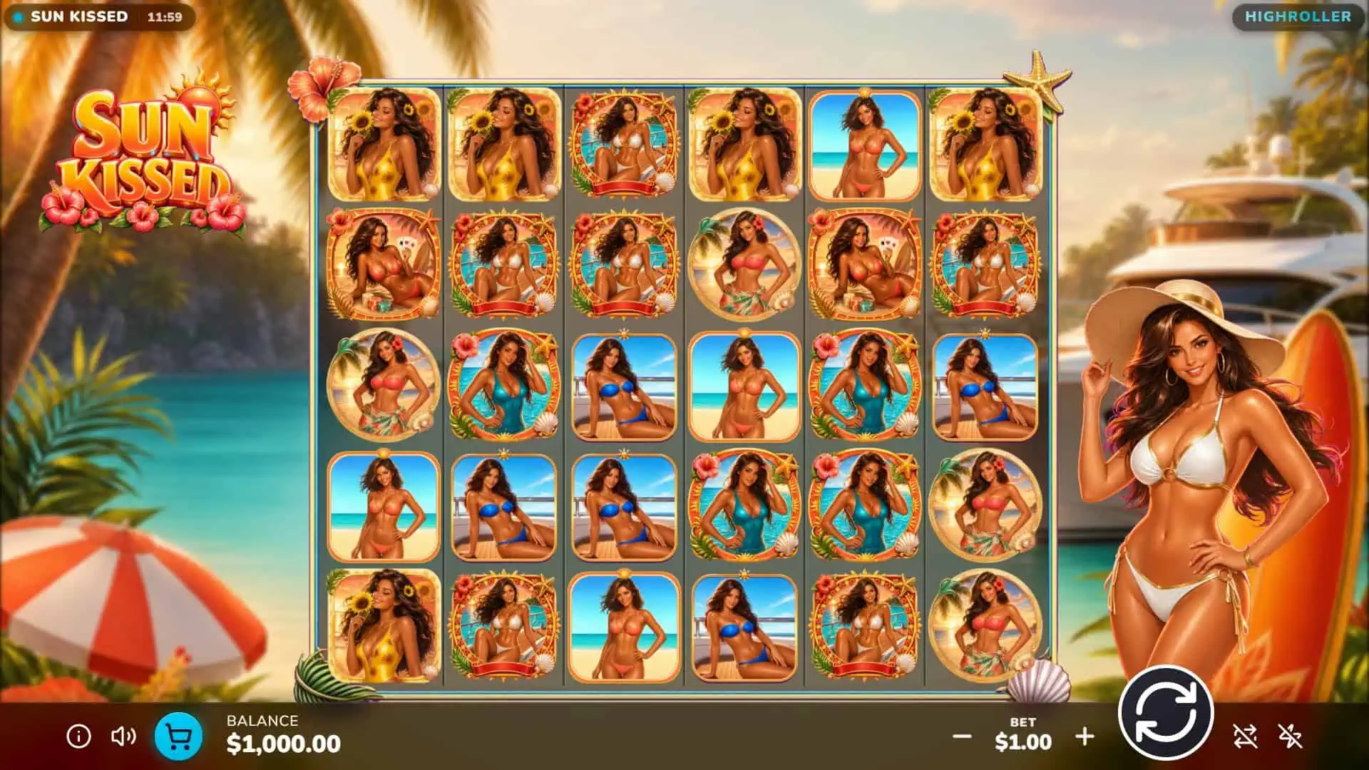 Sun Kissed slot gameplay reels