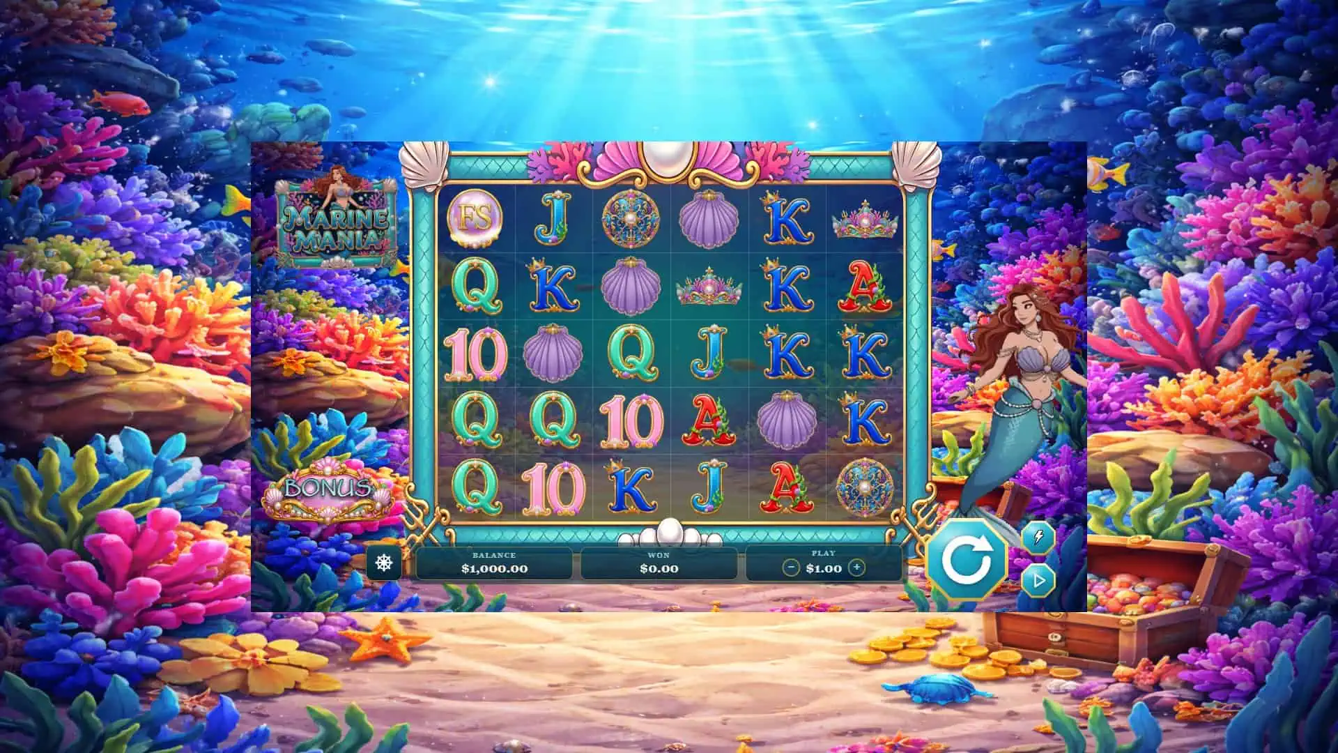 Marine Mania slot gameplay reels