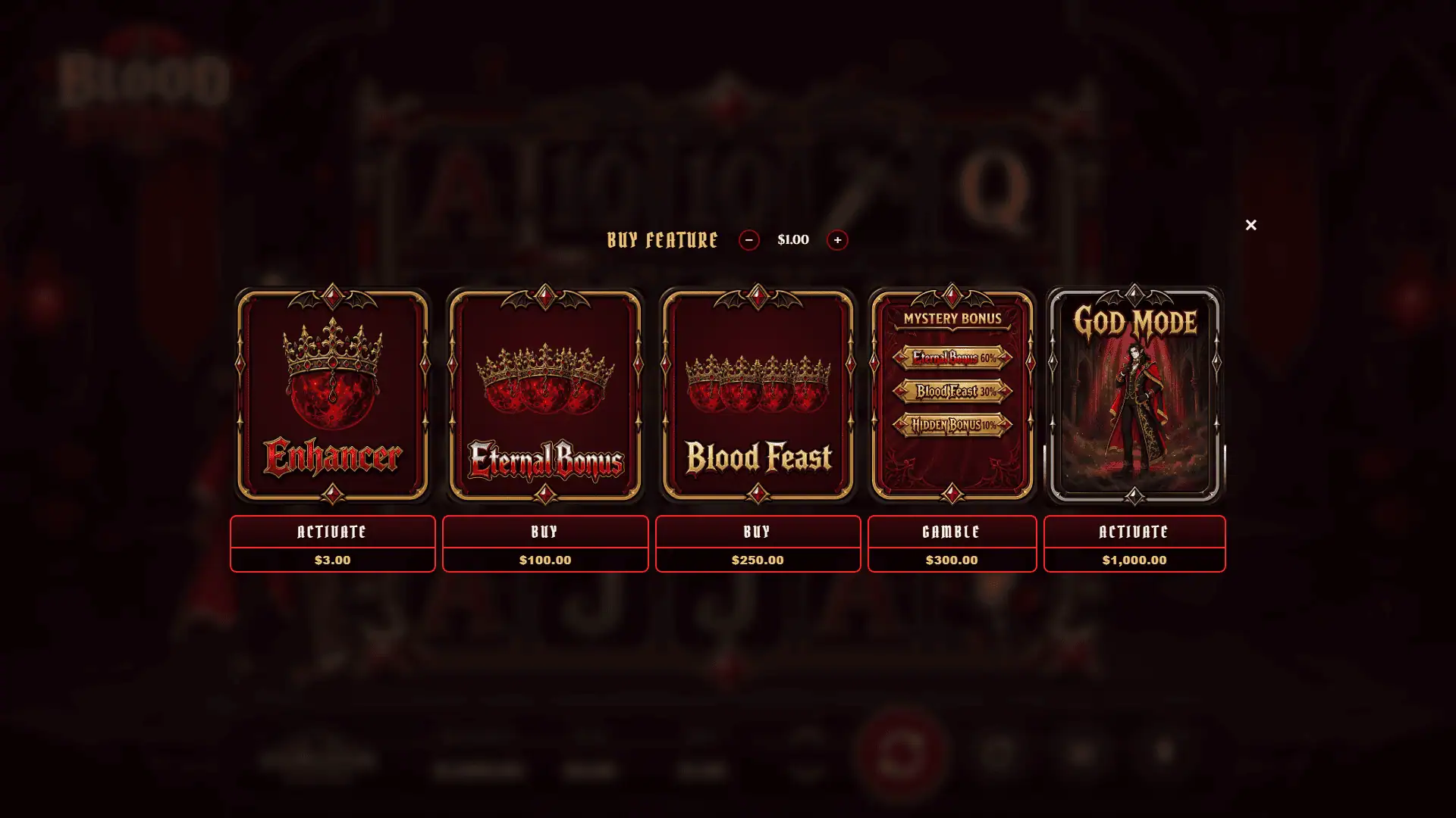 Blood Eternal bonus buy menu