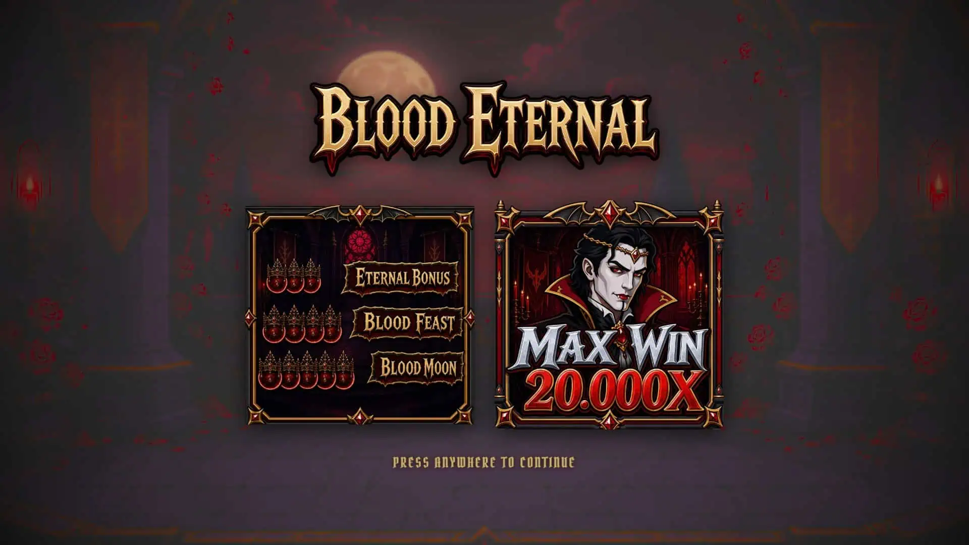 Blood Eternal slot intro screen