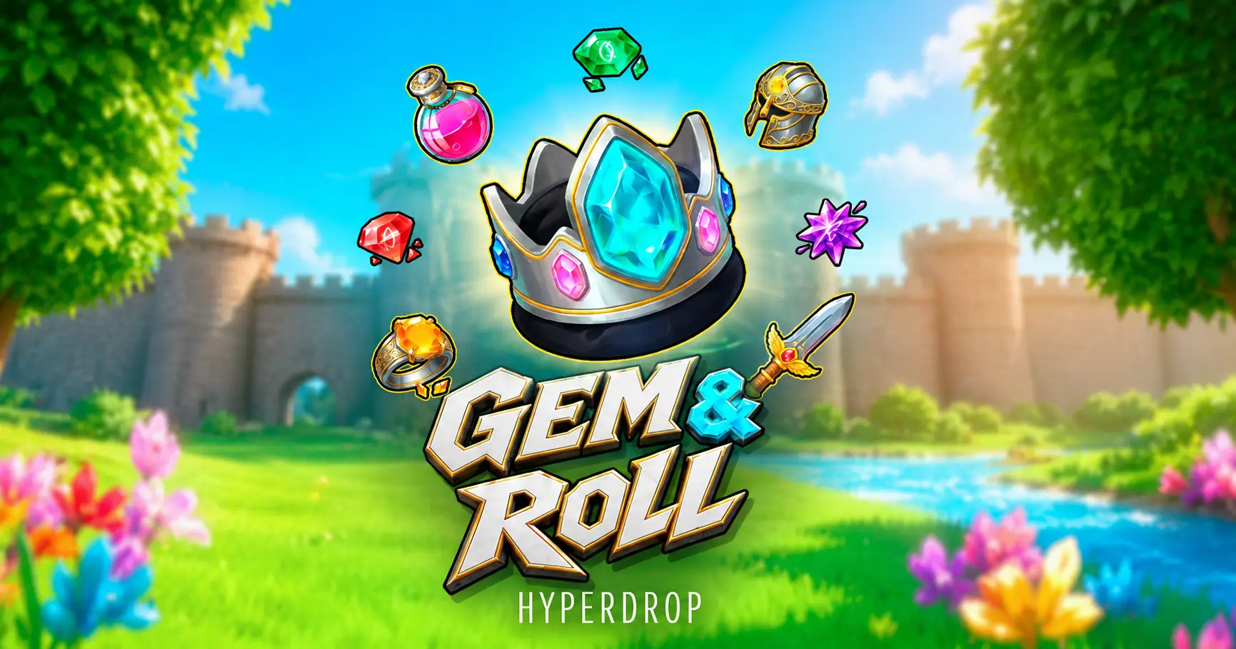 Gem N Roll Free Play Slot by Hyperdrop slot cover image