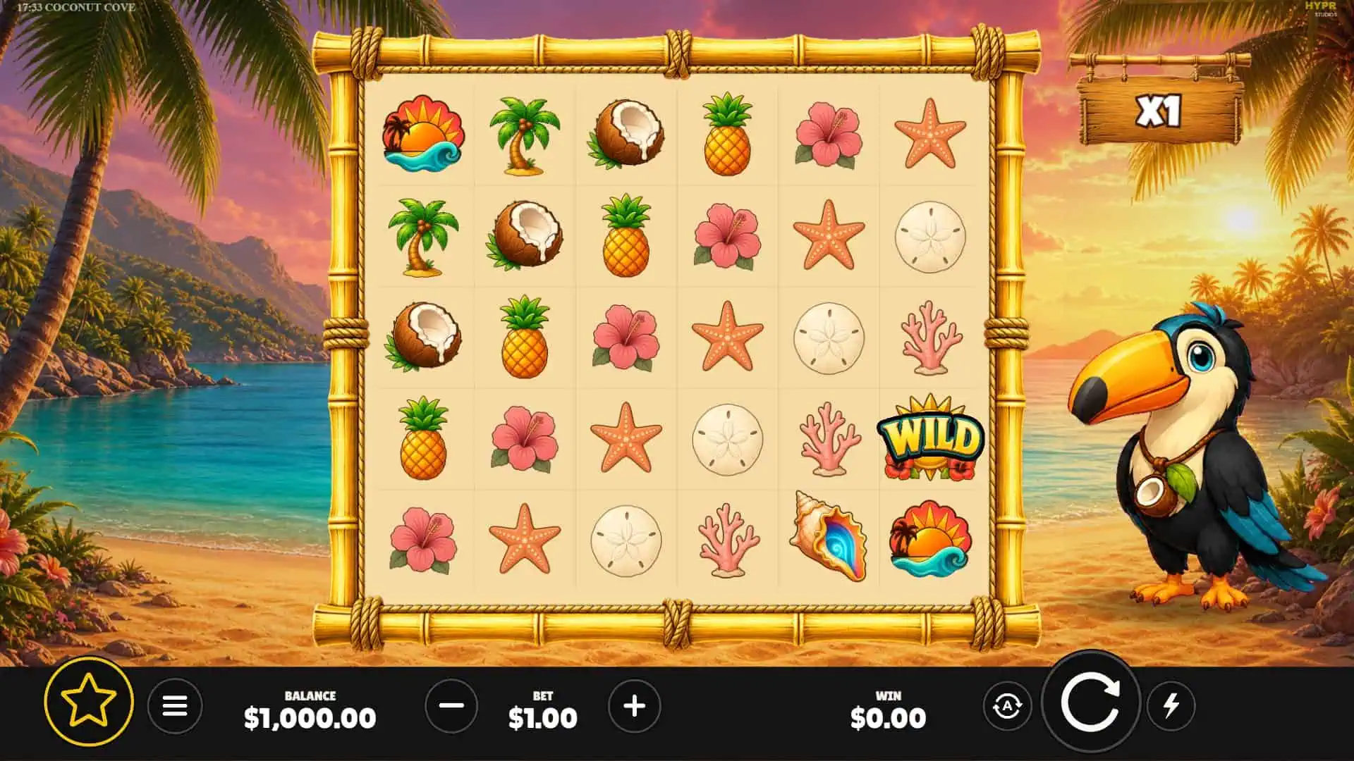 Coconut Cove slot gameplay reels
