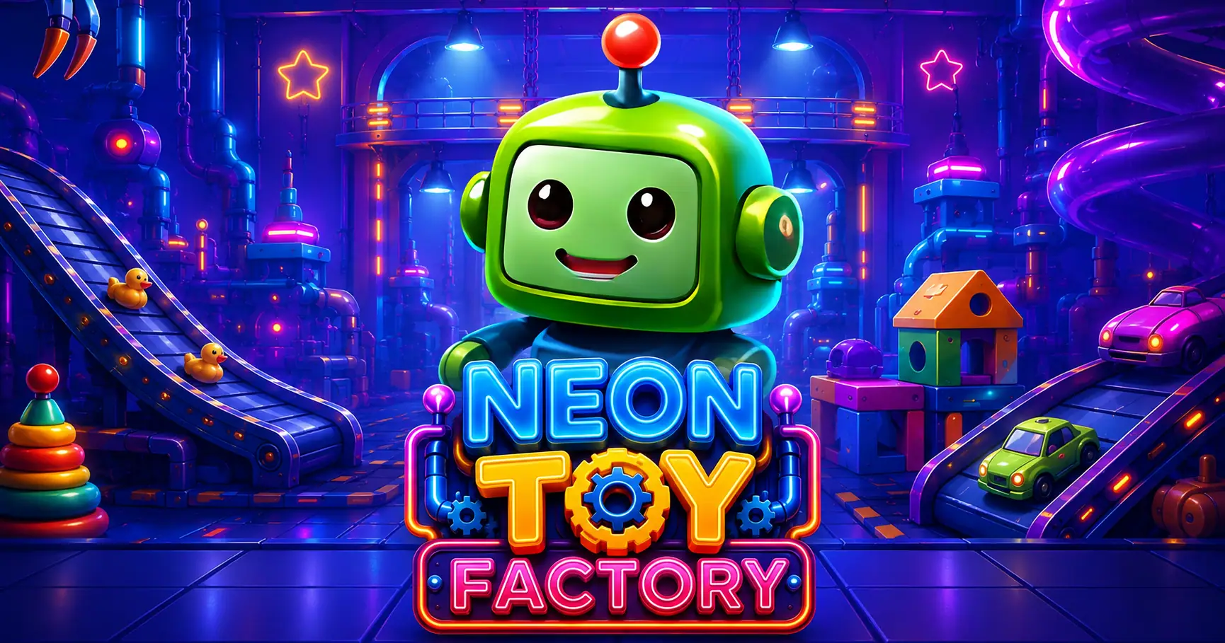 Neon Toy Factory Slot Demo by Jackpotsmith slot cover image
