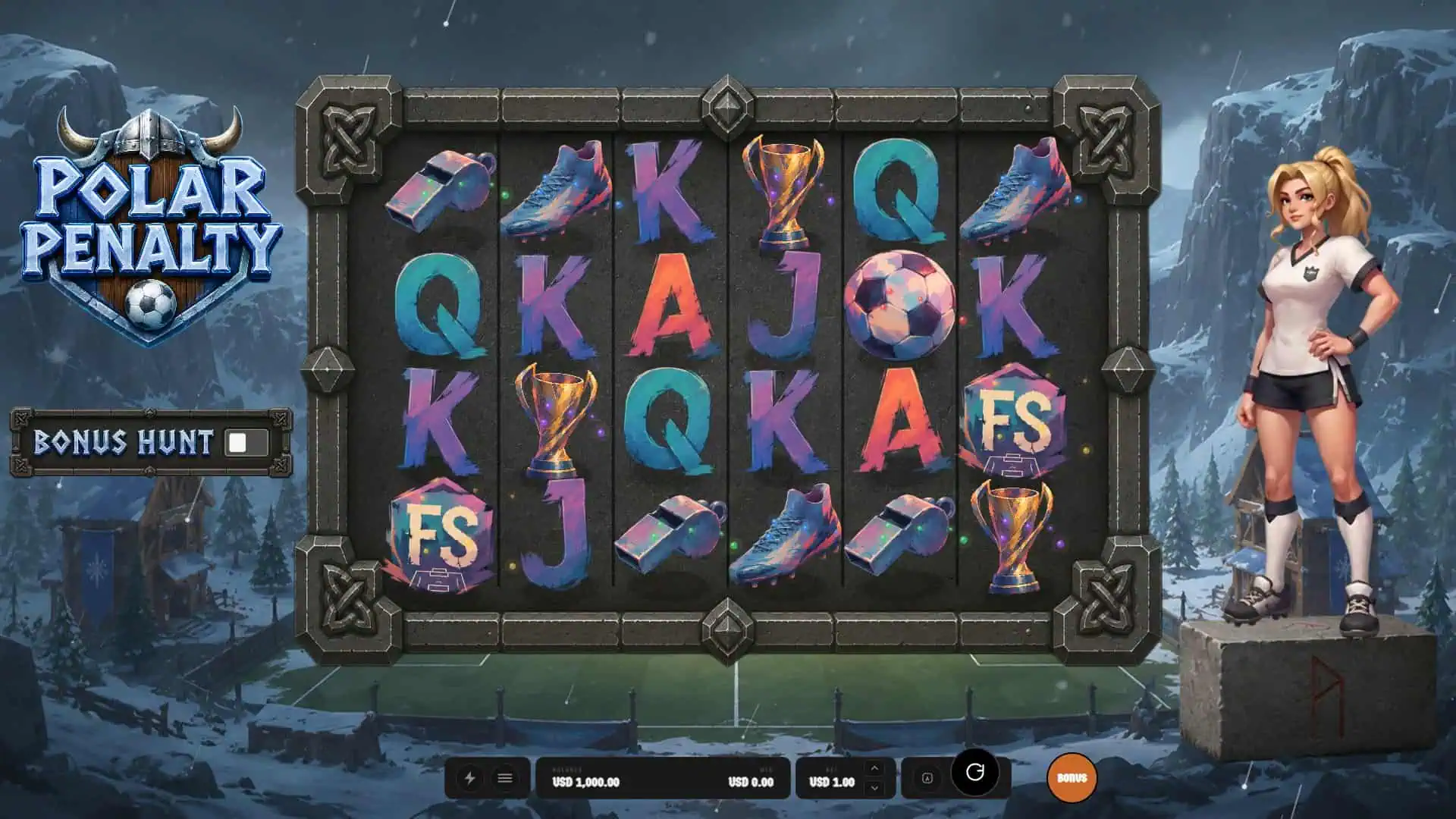 Polar Penalty slot gameplay reels