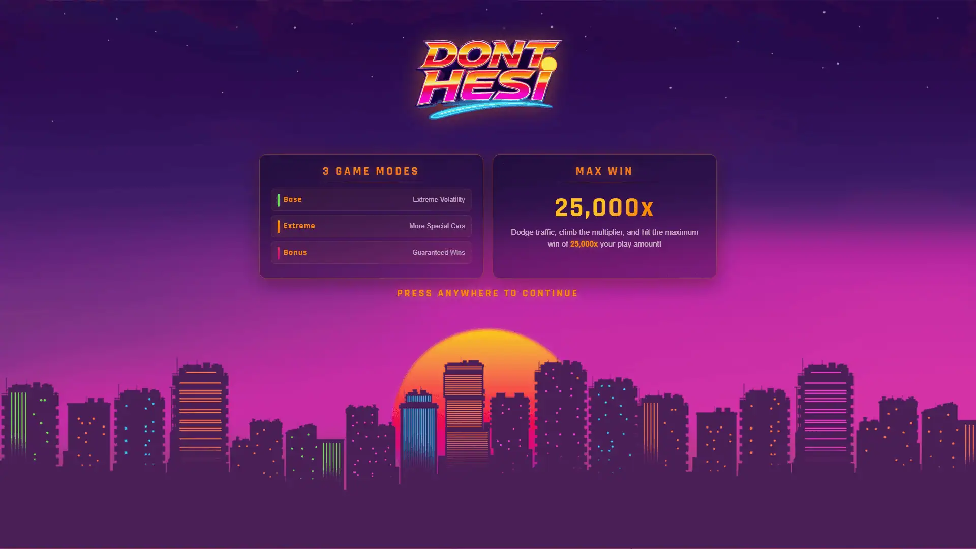 Dont Hesi slot intro screen