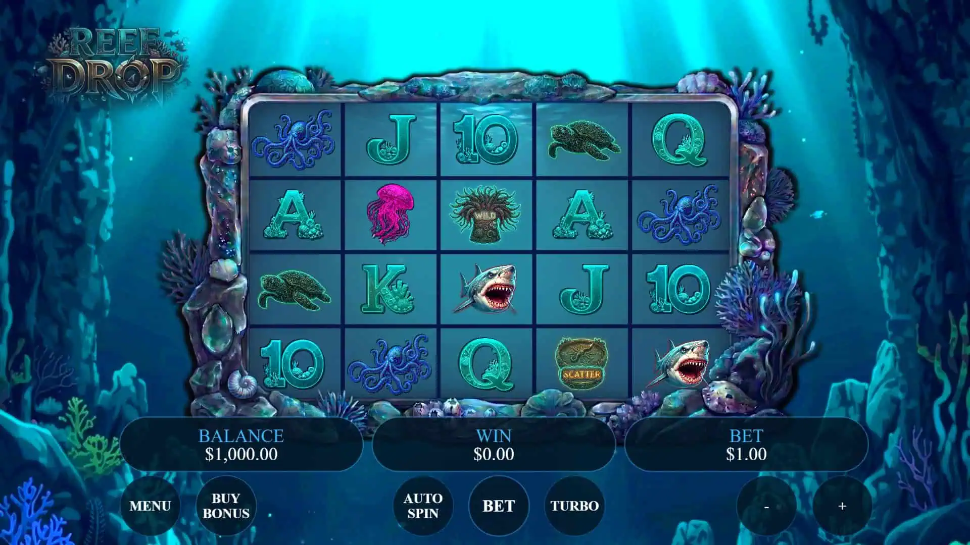 Reef Drop slot gameplay reels