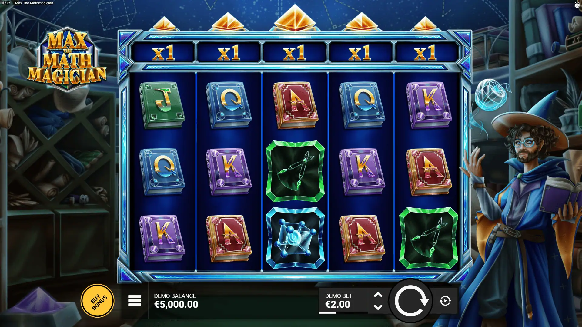 Max The Mathmagician slot gameplay reels