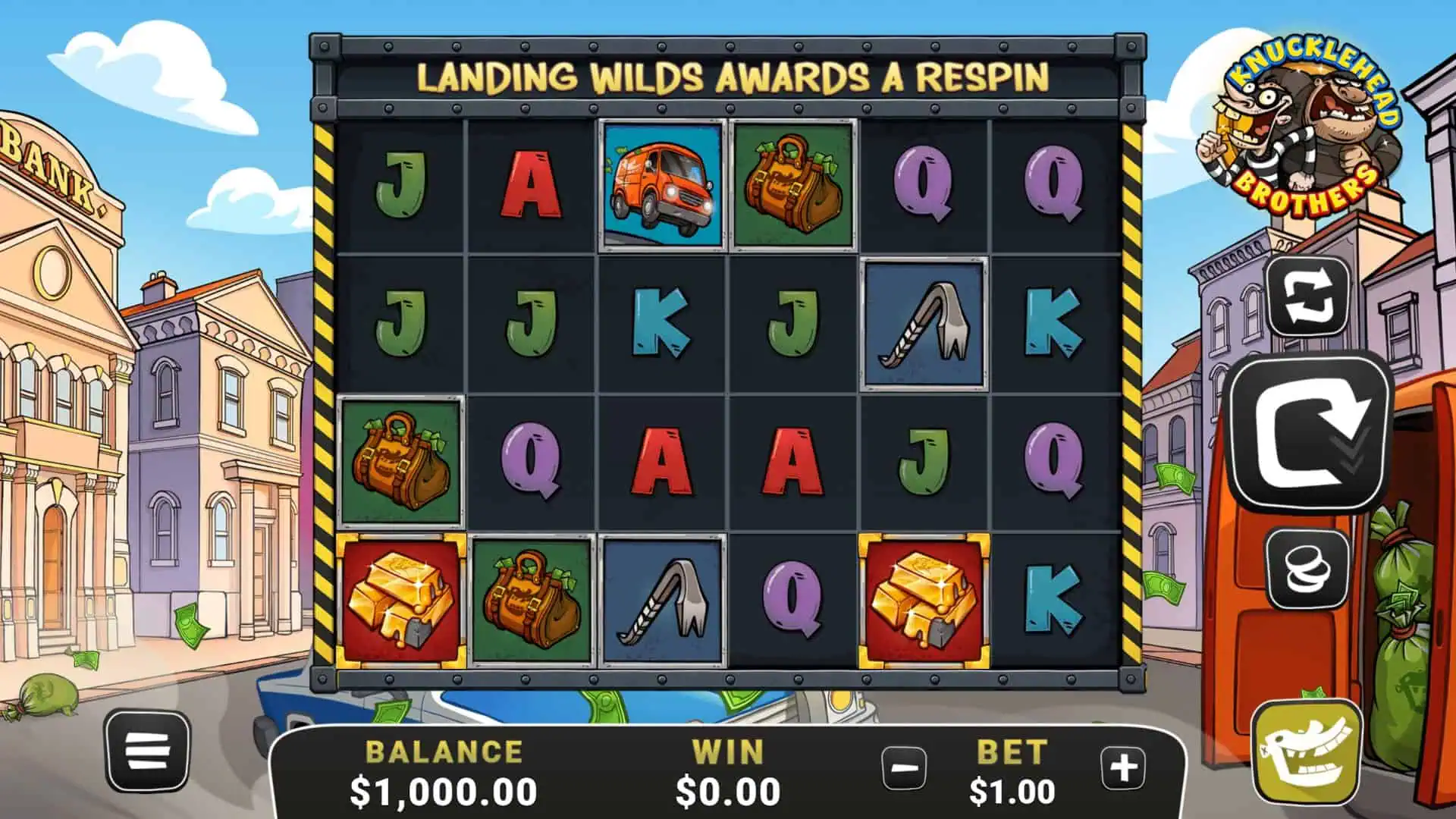 Knucklehead Brothers slot gameplay reels