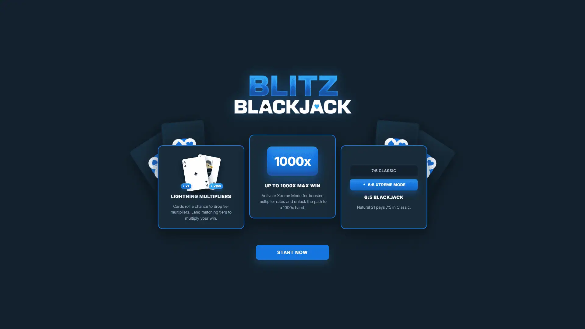 Blitz Blackjack slot intro screen