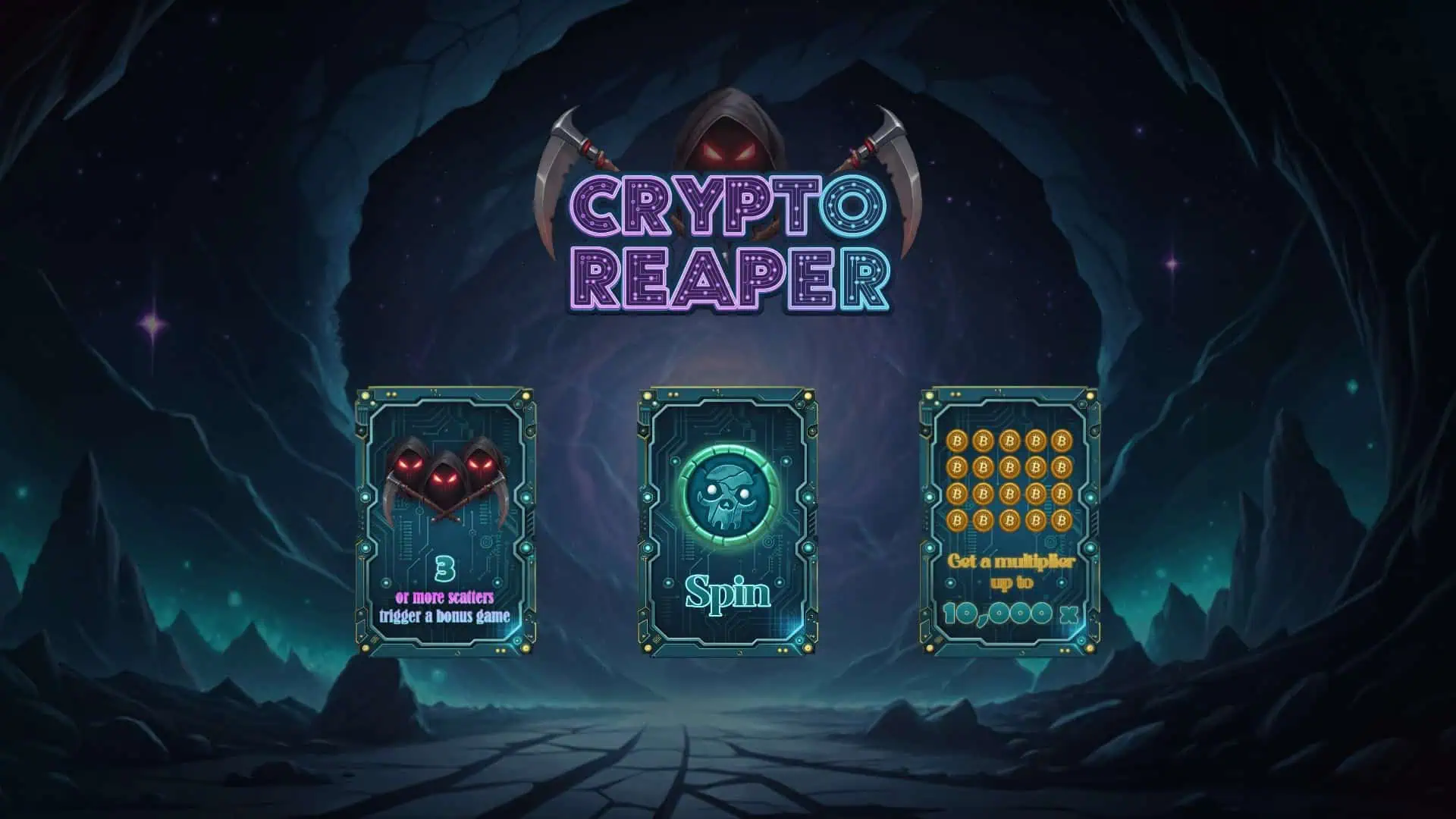 Crypto Reaper slot intro screen