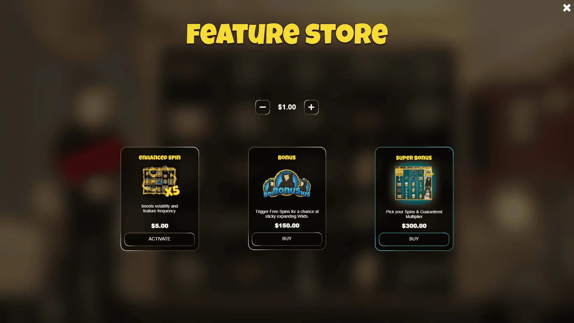 Censored Rush bonus buy menu