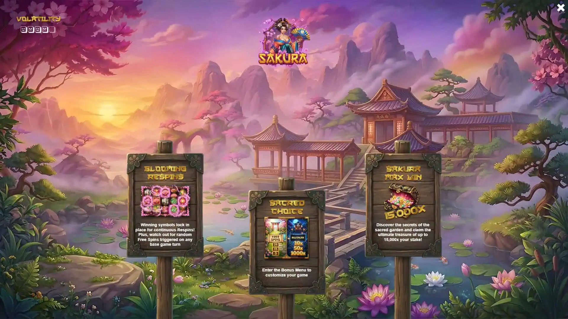 Sakura slot intro screen