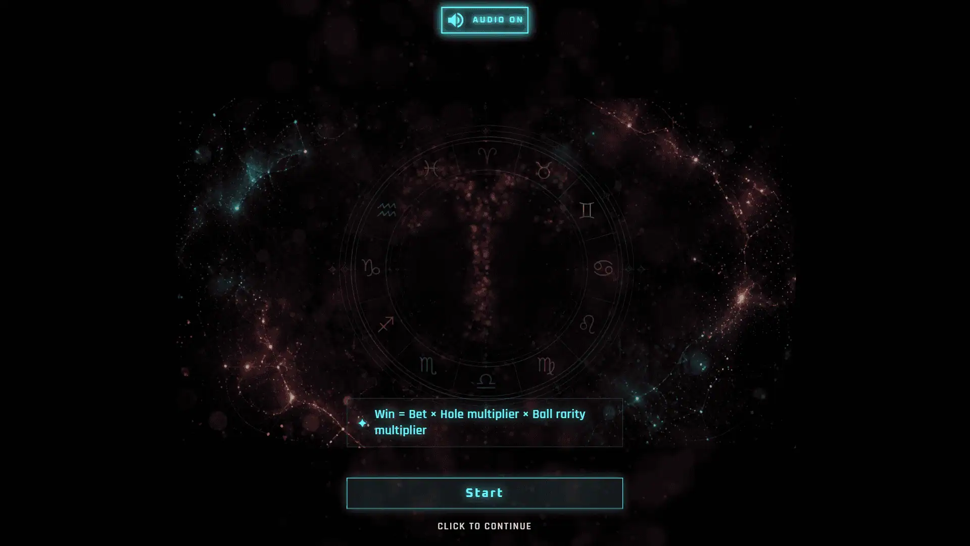 Zodiac Plinko slot intro screen