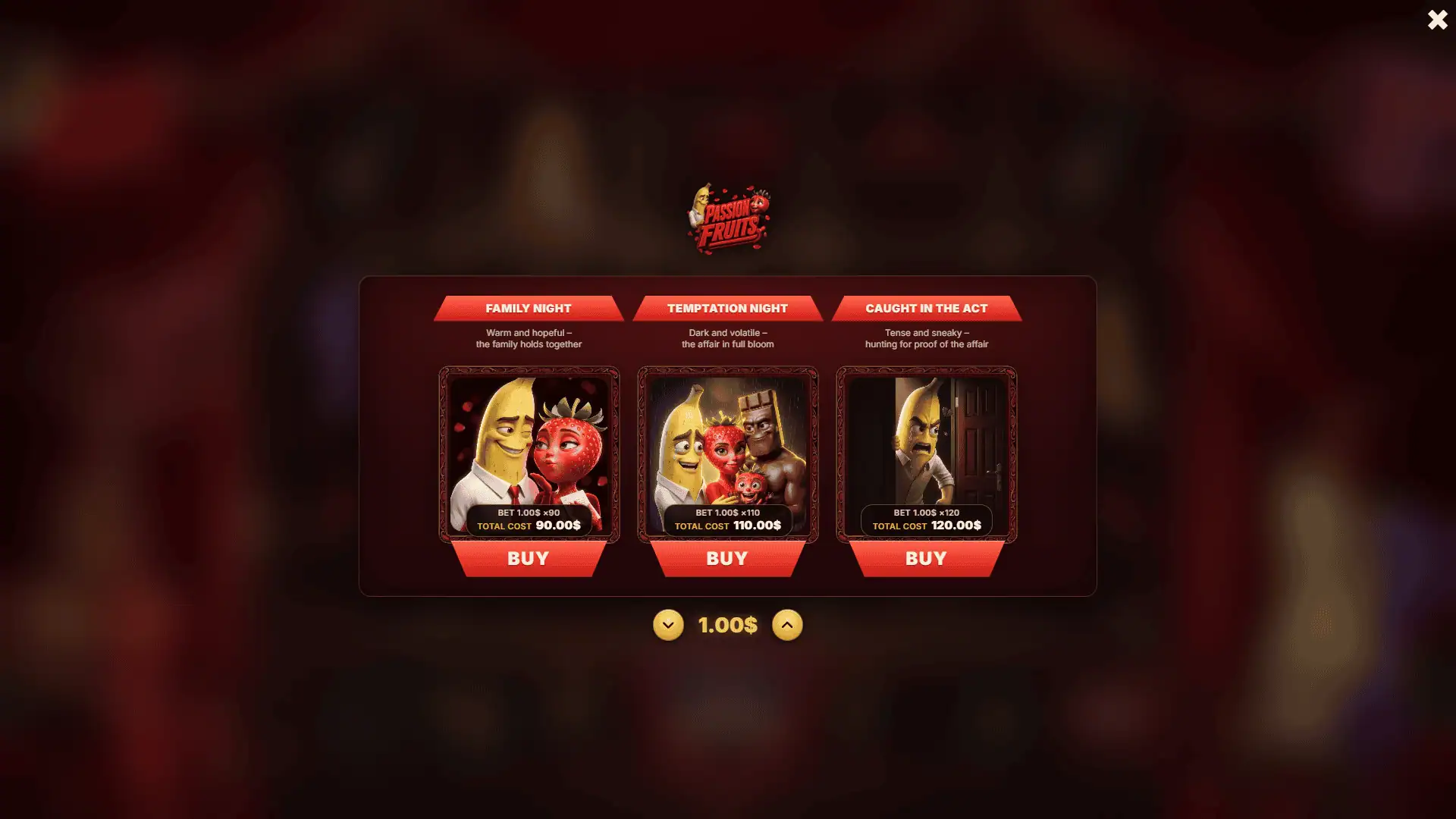 Passion Fruits bonus buy menu