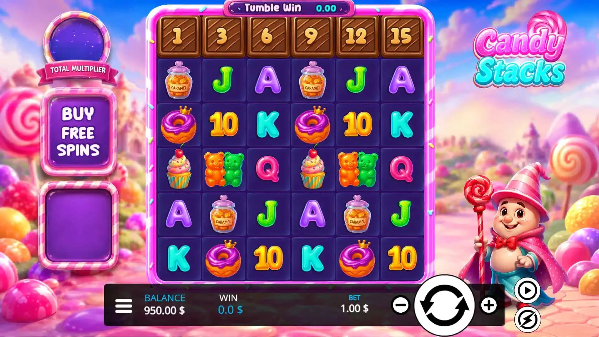 Candy Stacks slot gameplay reels