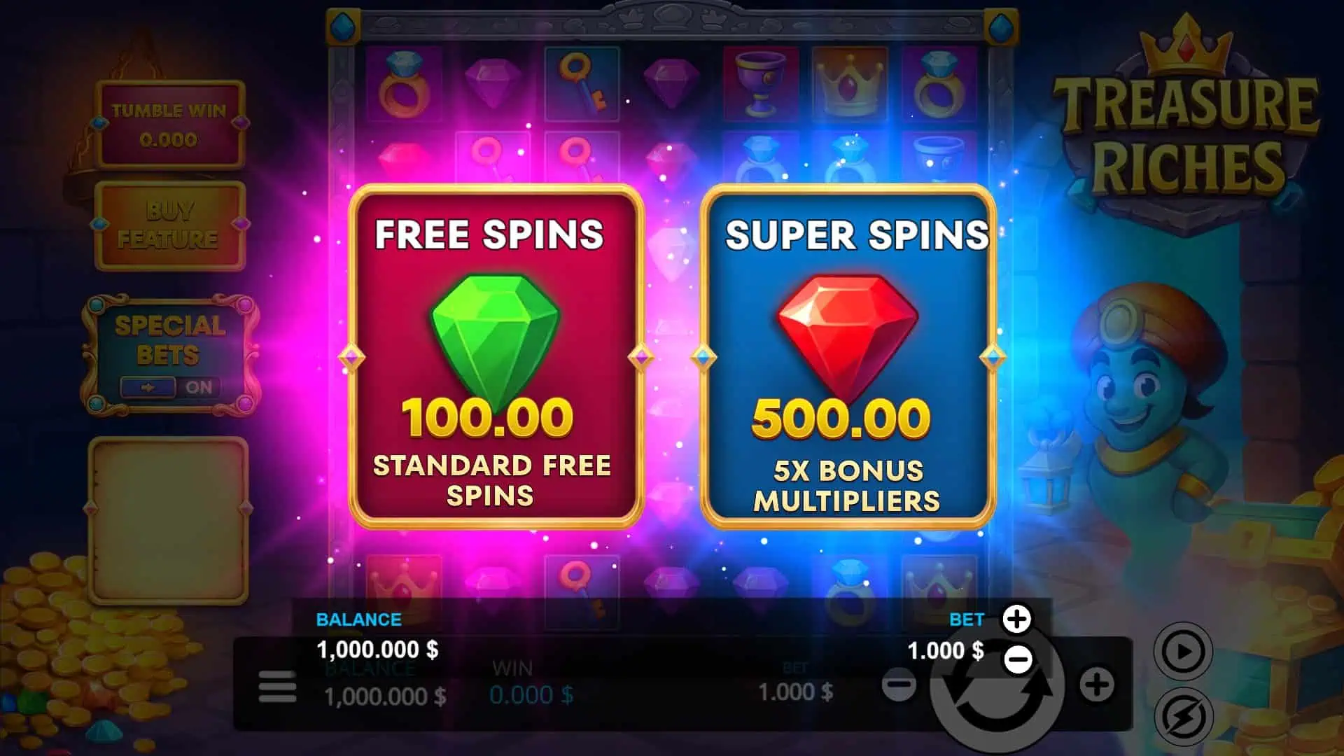 Treasure Riches bonus buy menu