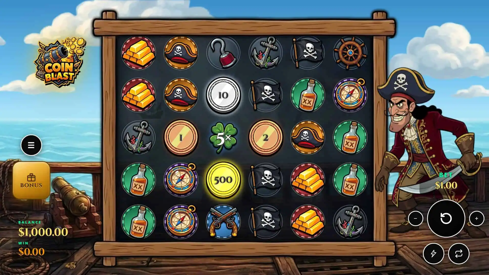 Coin Blast slot gameplay reels