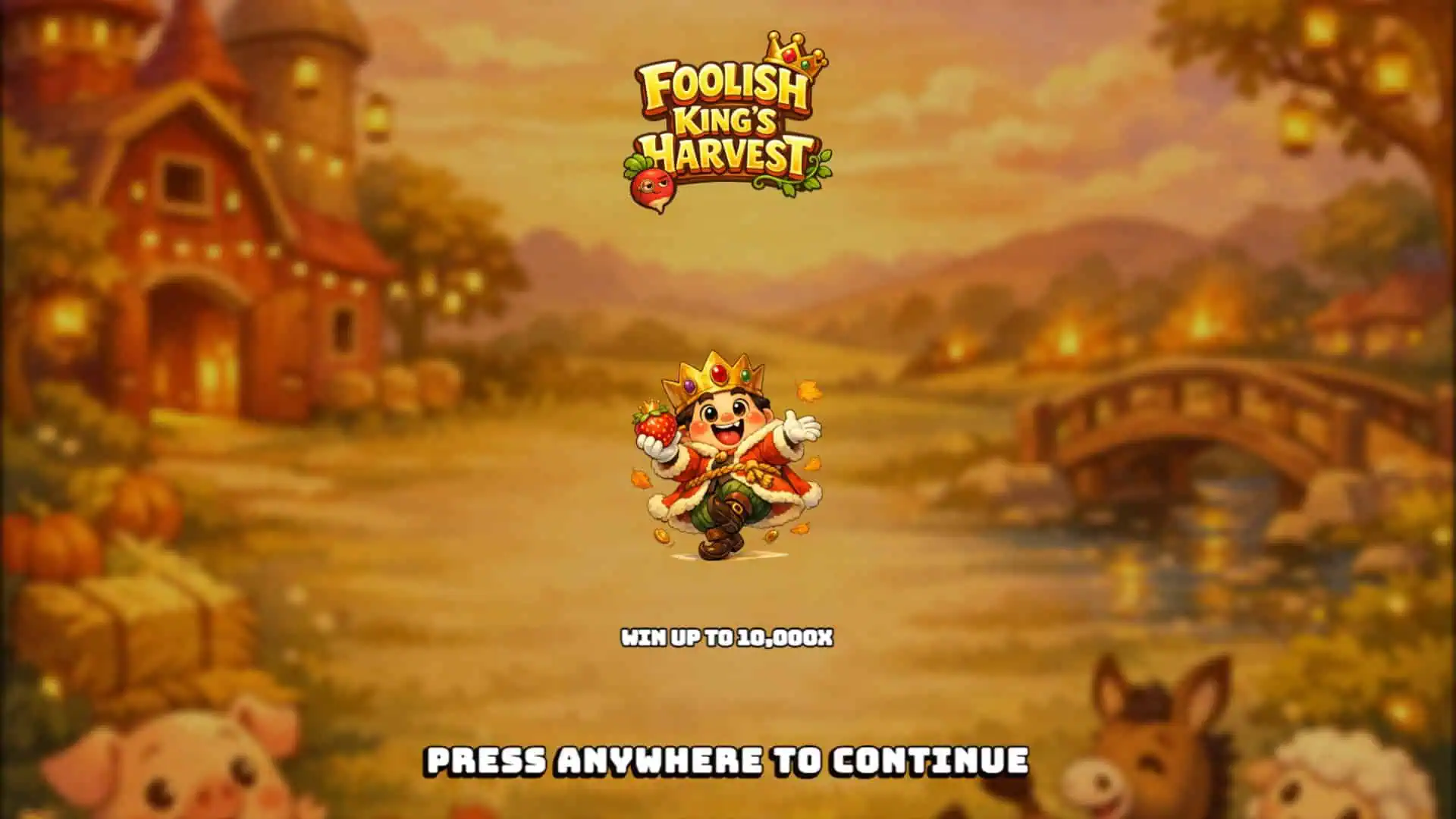 Foolish Kings Harvest slot intro screen
