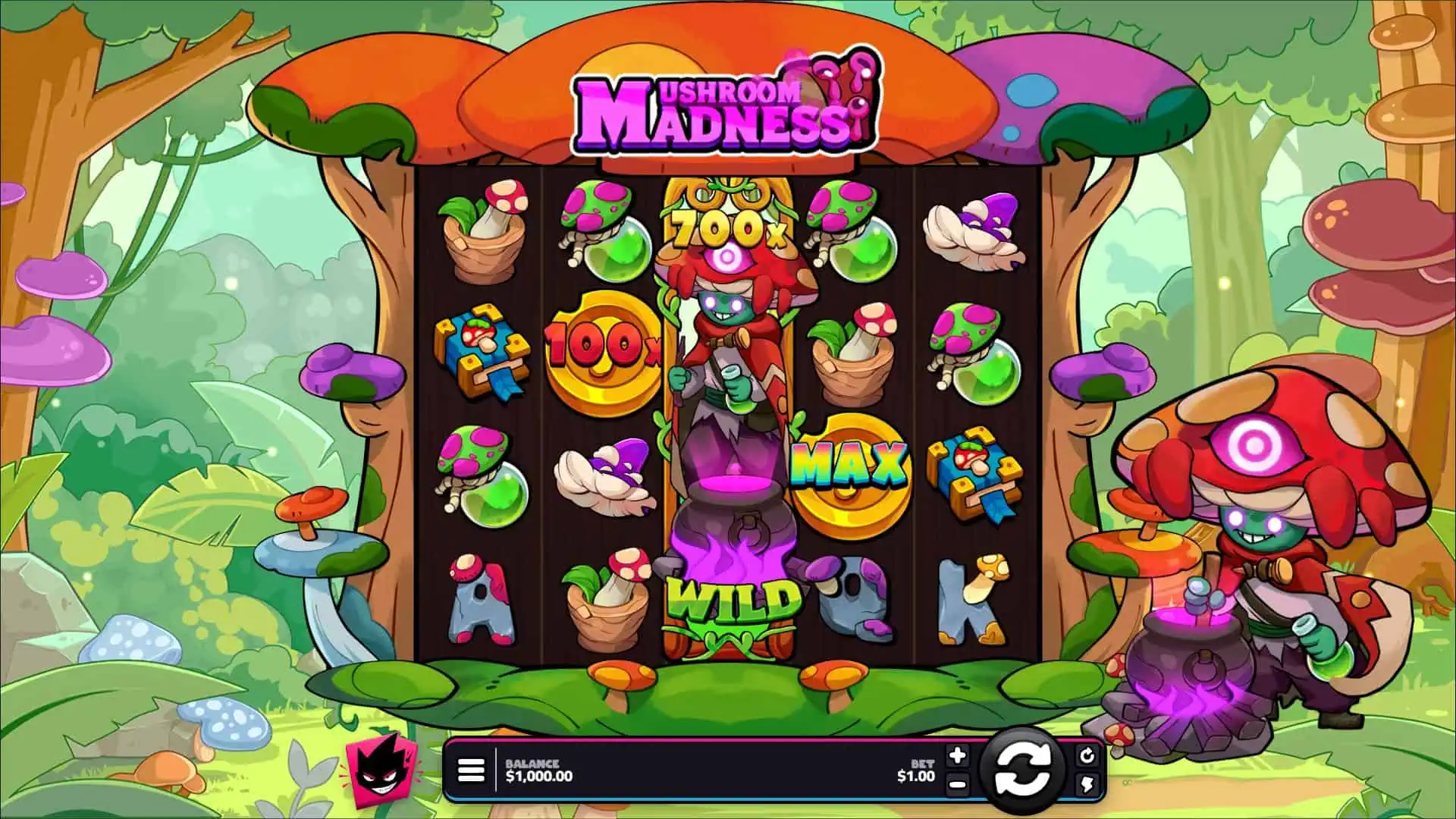Mushroom Madness slot gameplay reels