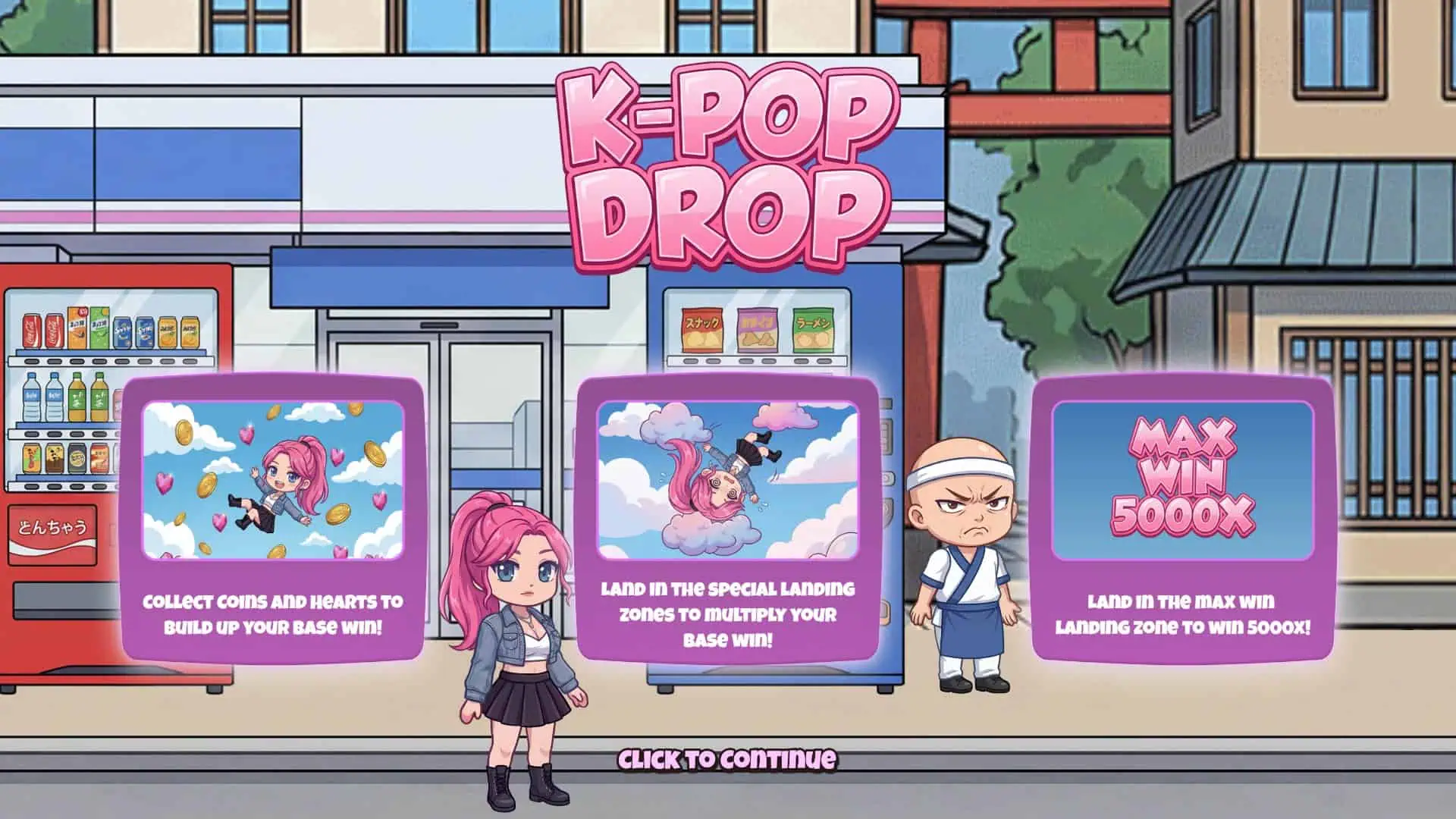 K-Pop Drop! slot intro screen
