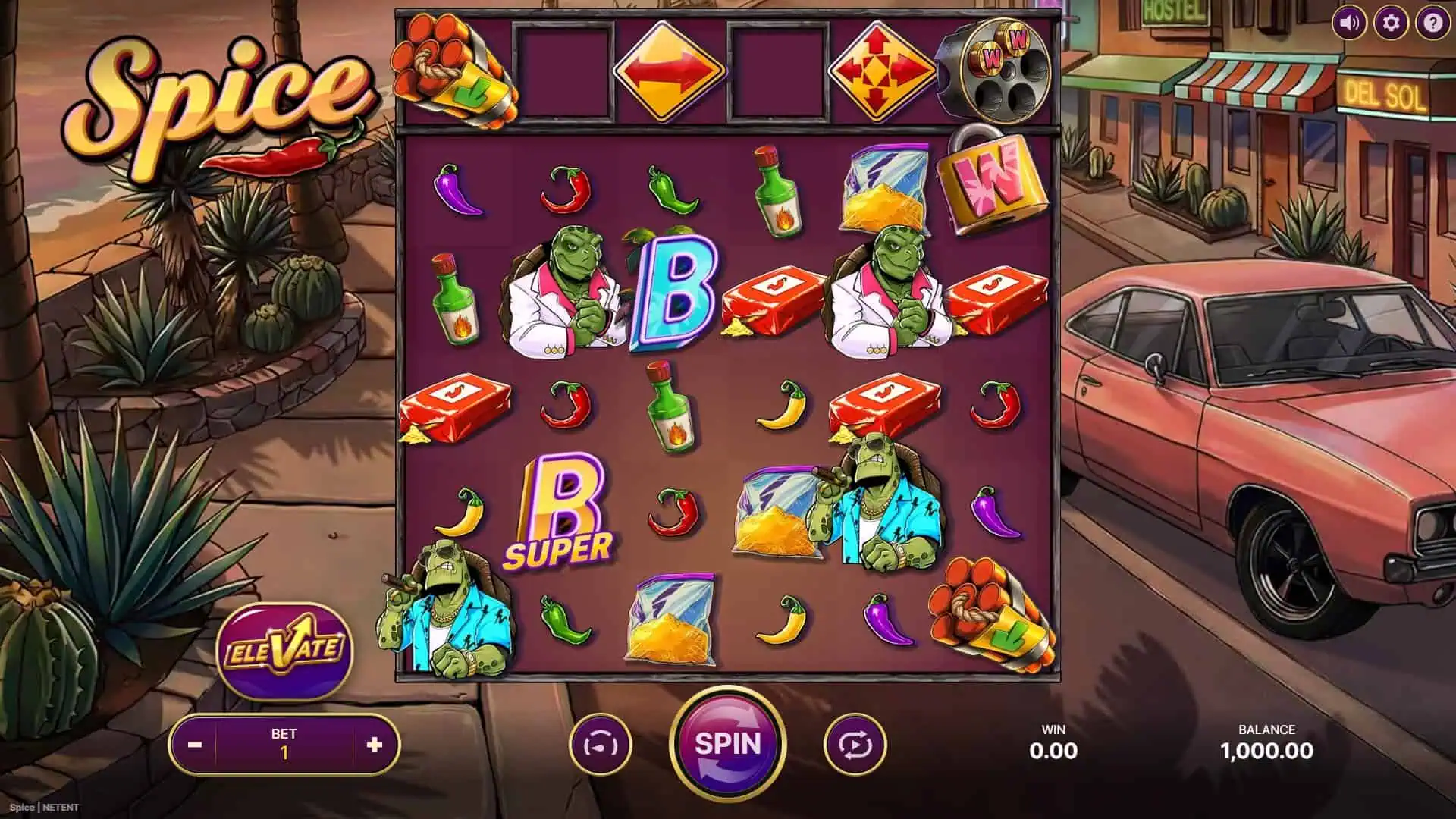 Spice slot gameplay reels