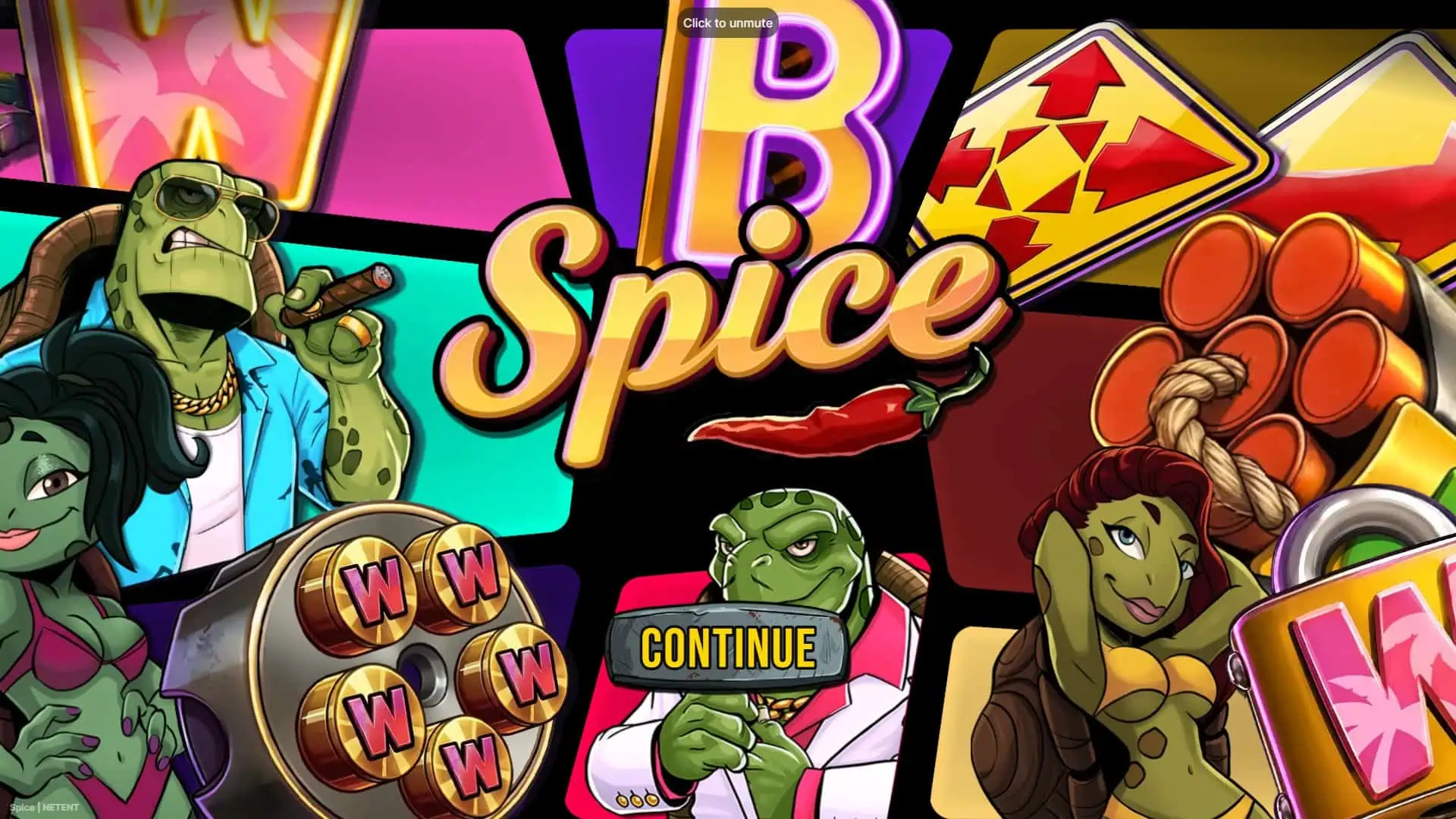 Spice slot intro screen