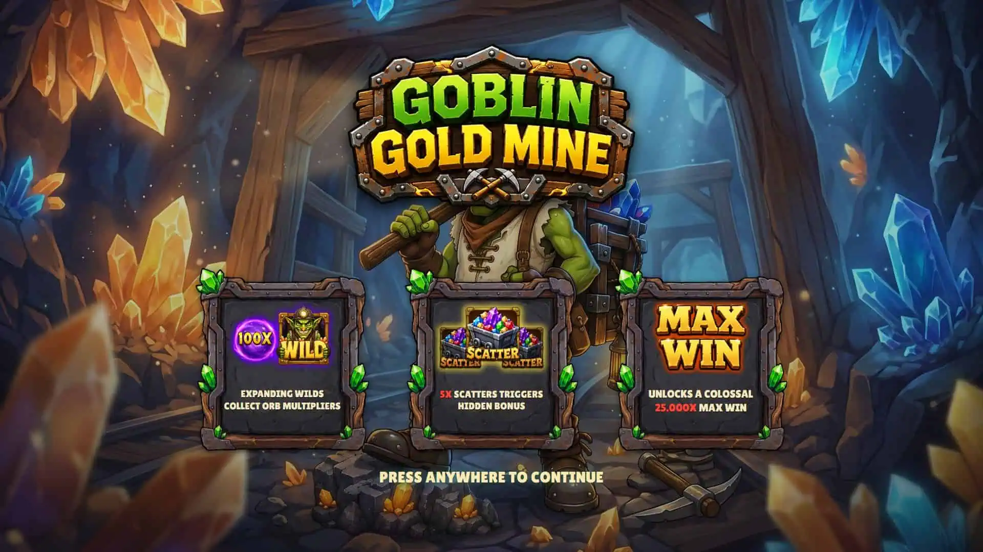 Goblin Gold Mine slot intro screen