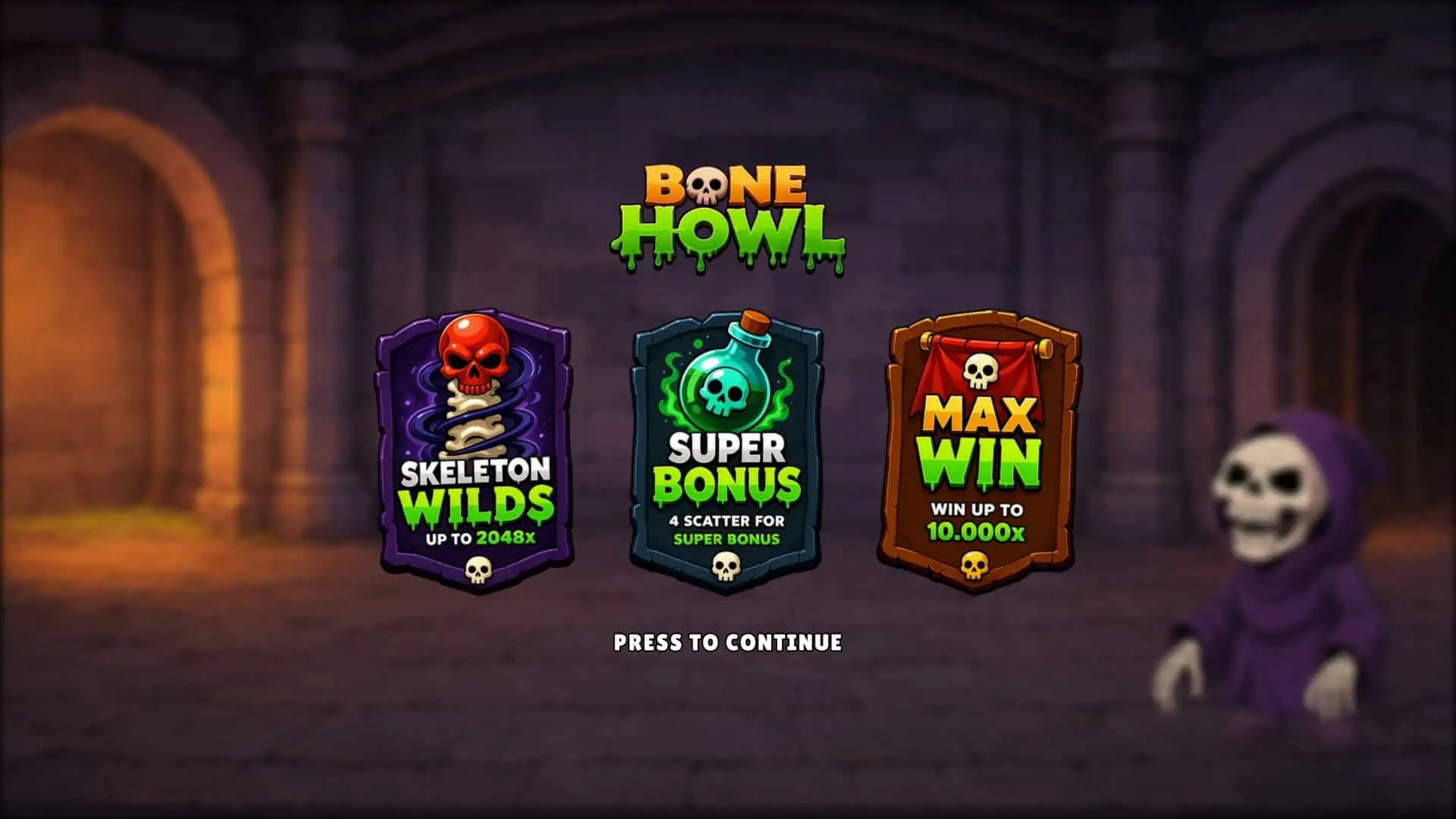 Bone Howl slot intro screen