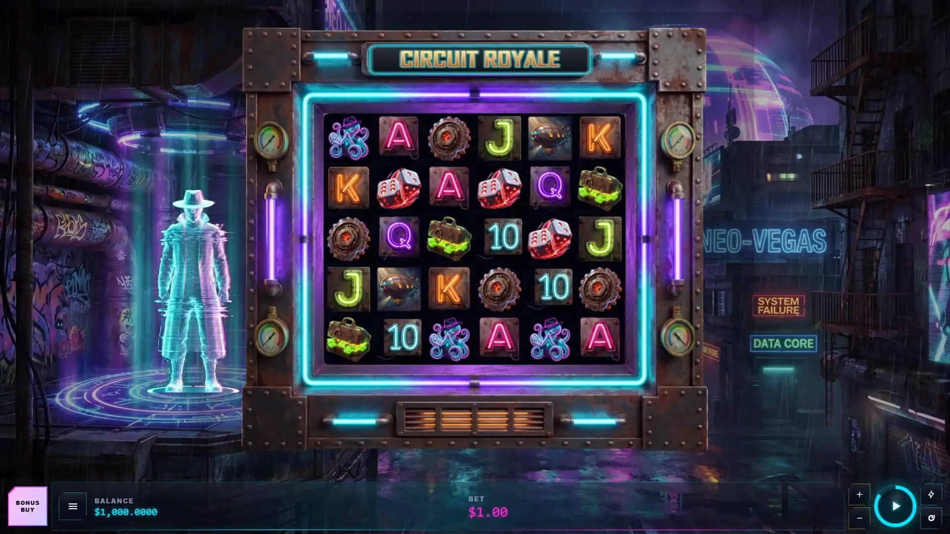 Circuit Royale slot gameplay reels