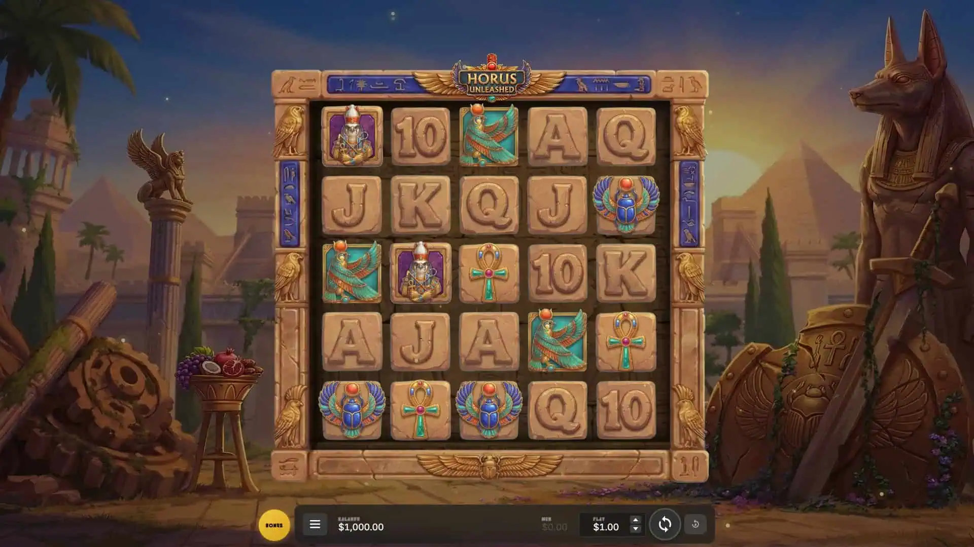 Horus Unleashed slot gameplay reels