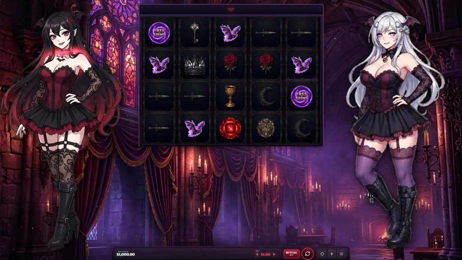 Crimson Kiss slot gameplay reels