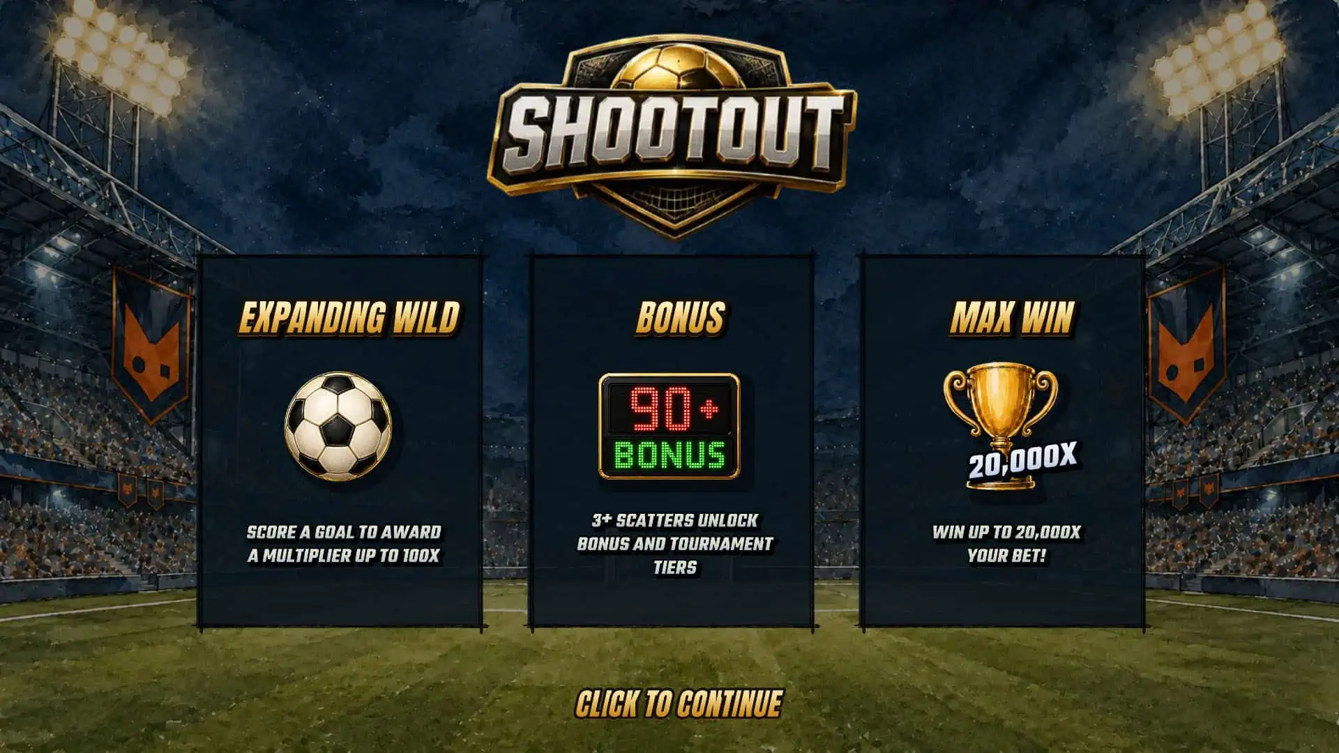Shootout slot intro screen