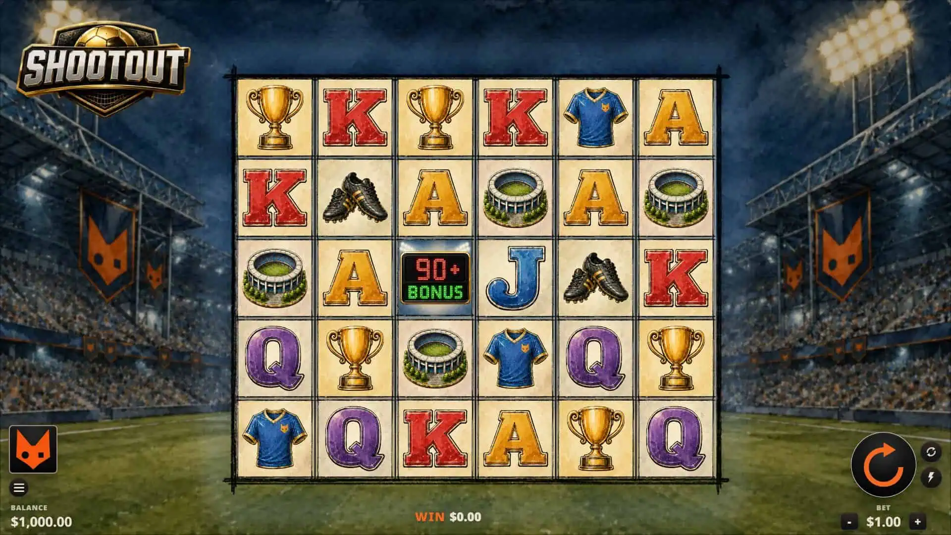 Shootout slot gameplay reels