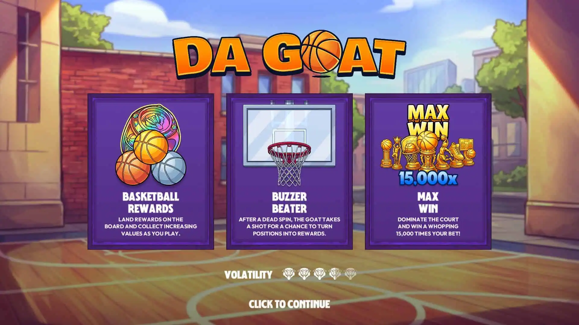 Da Goat slot intro screen