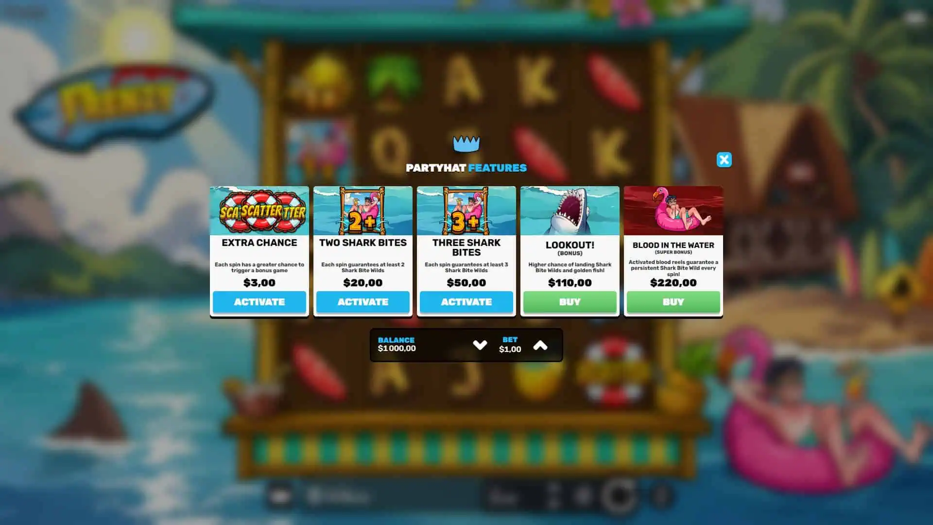 Frenzy bonus buy menu