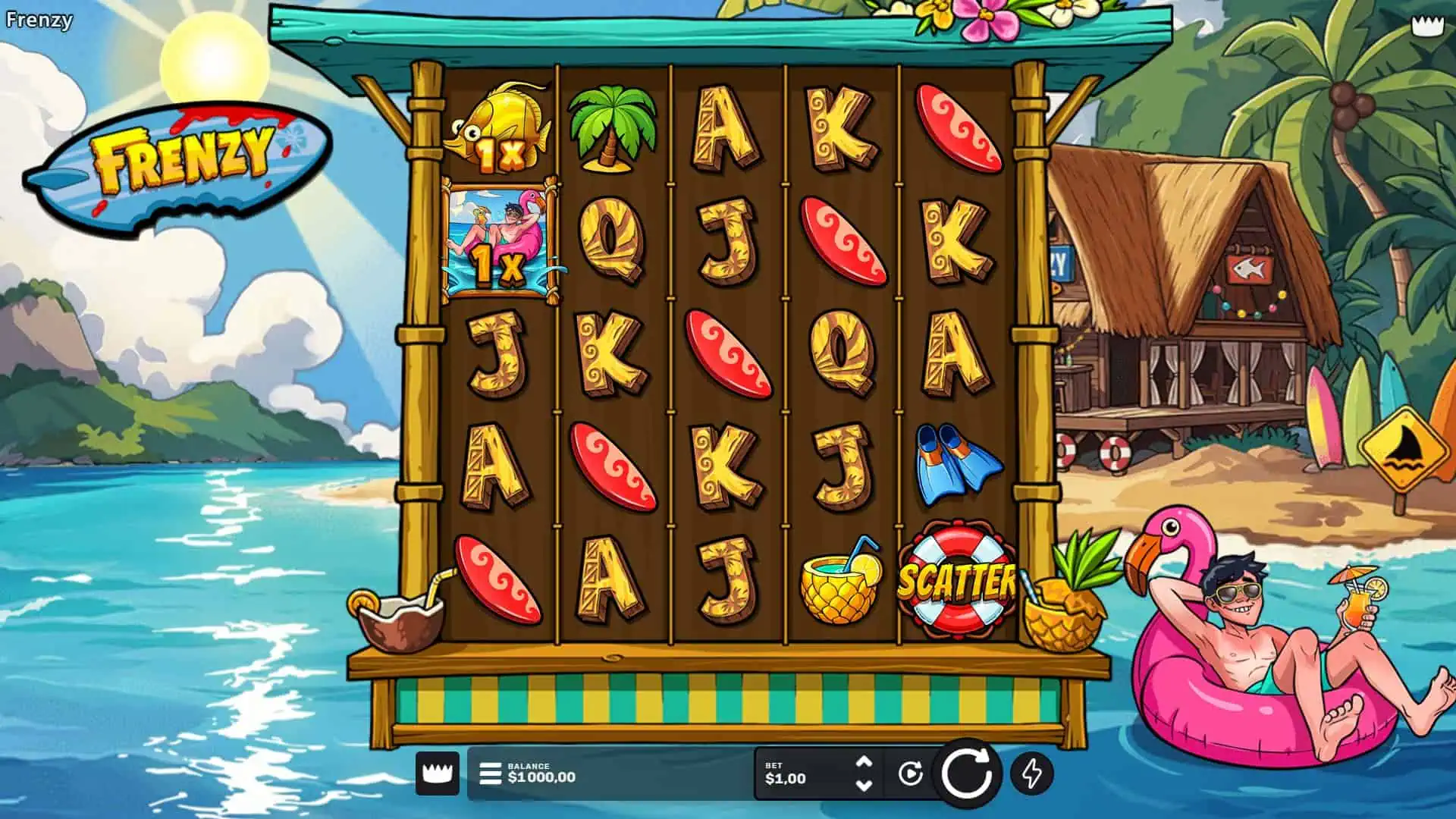 Frenzy slot gameplay reels