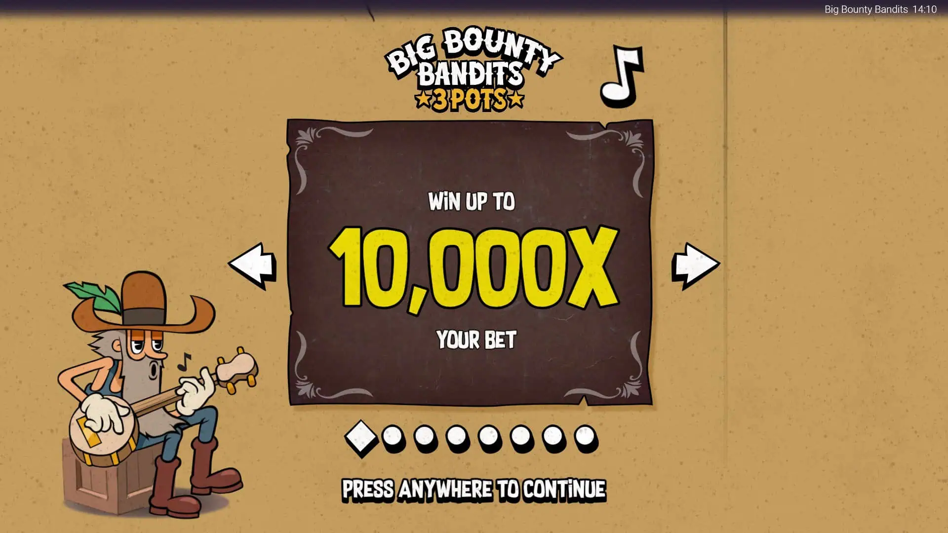 Big Bounty Bandits 3 Pots slot intro screen