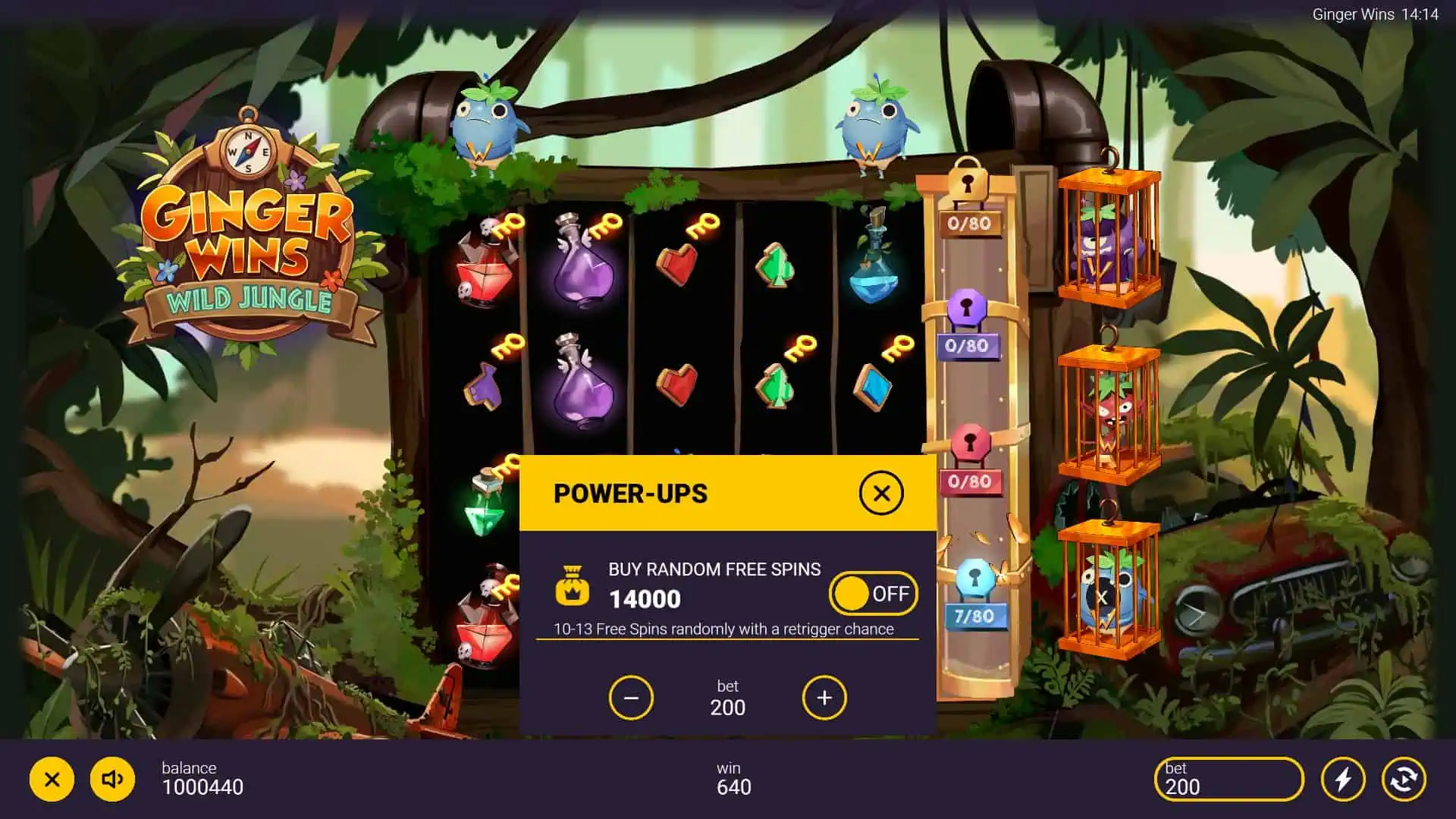 Ginger Wins bonus buy menu