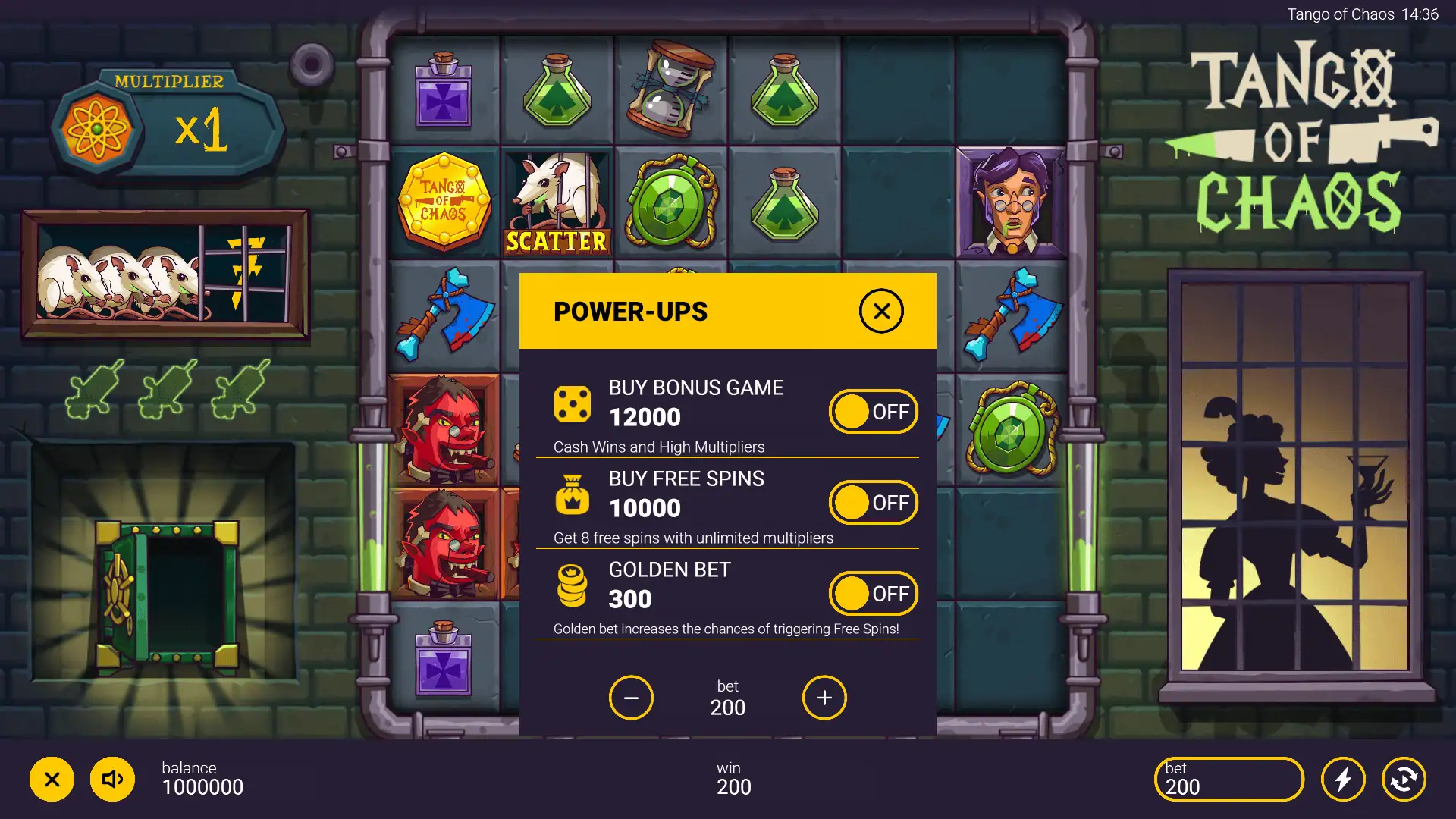 Tango of Chaos bonus buy menu