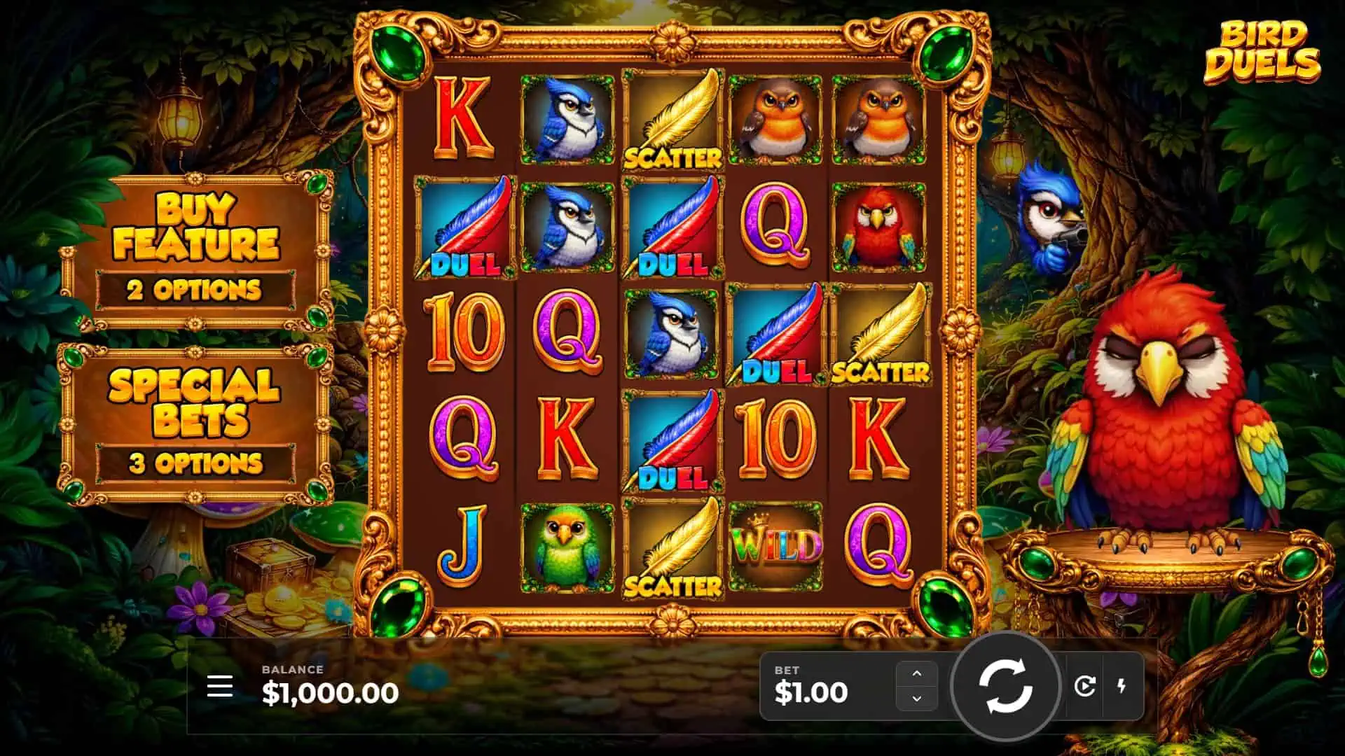 Bird Duels slot gameplay reels