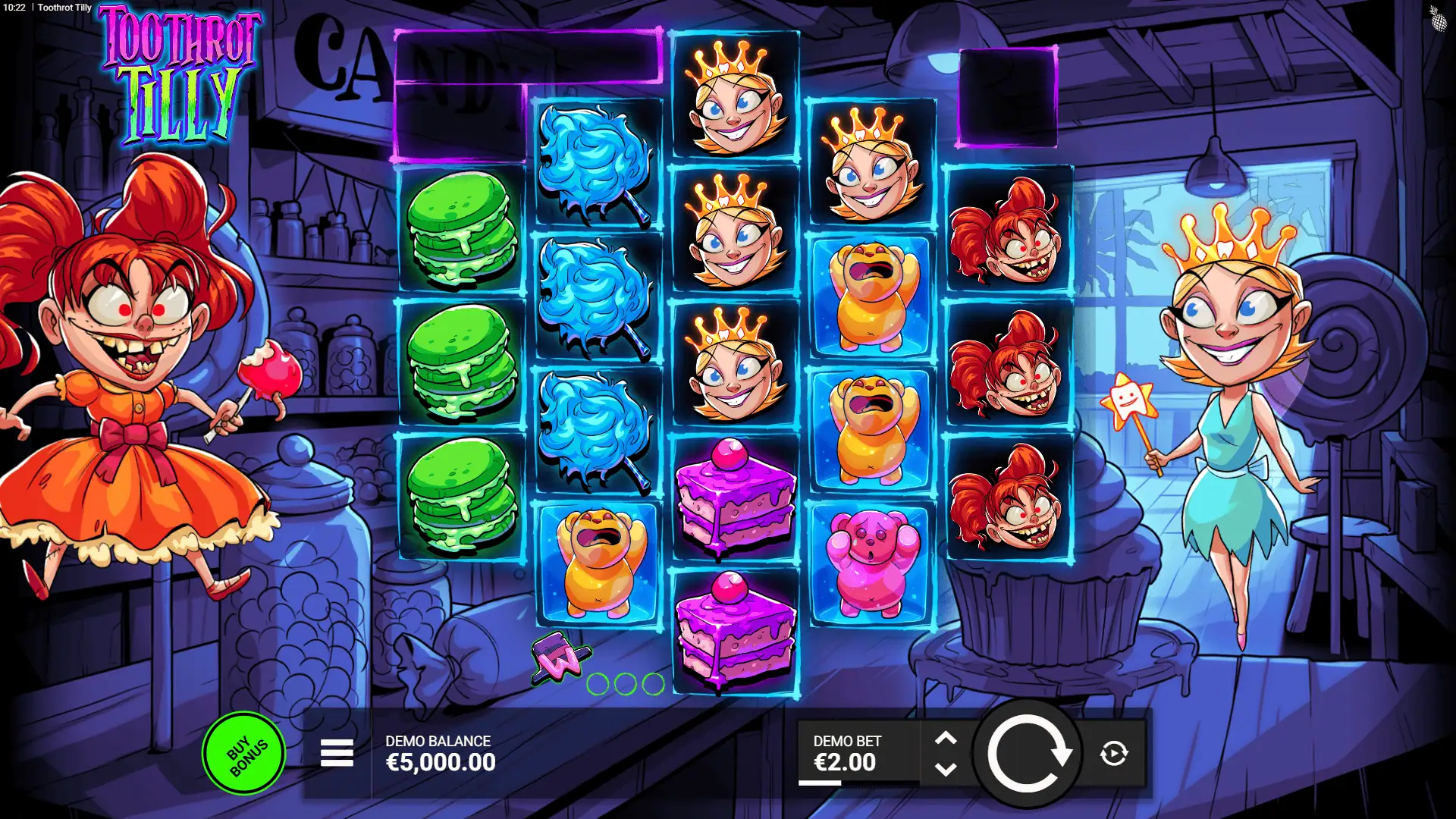 Toothrot Tilly slot gameplay reels